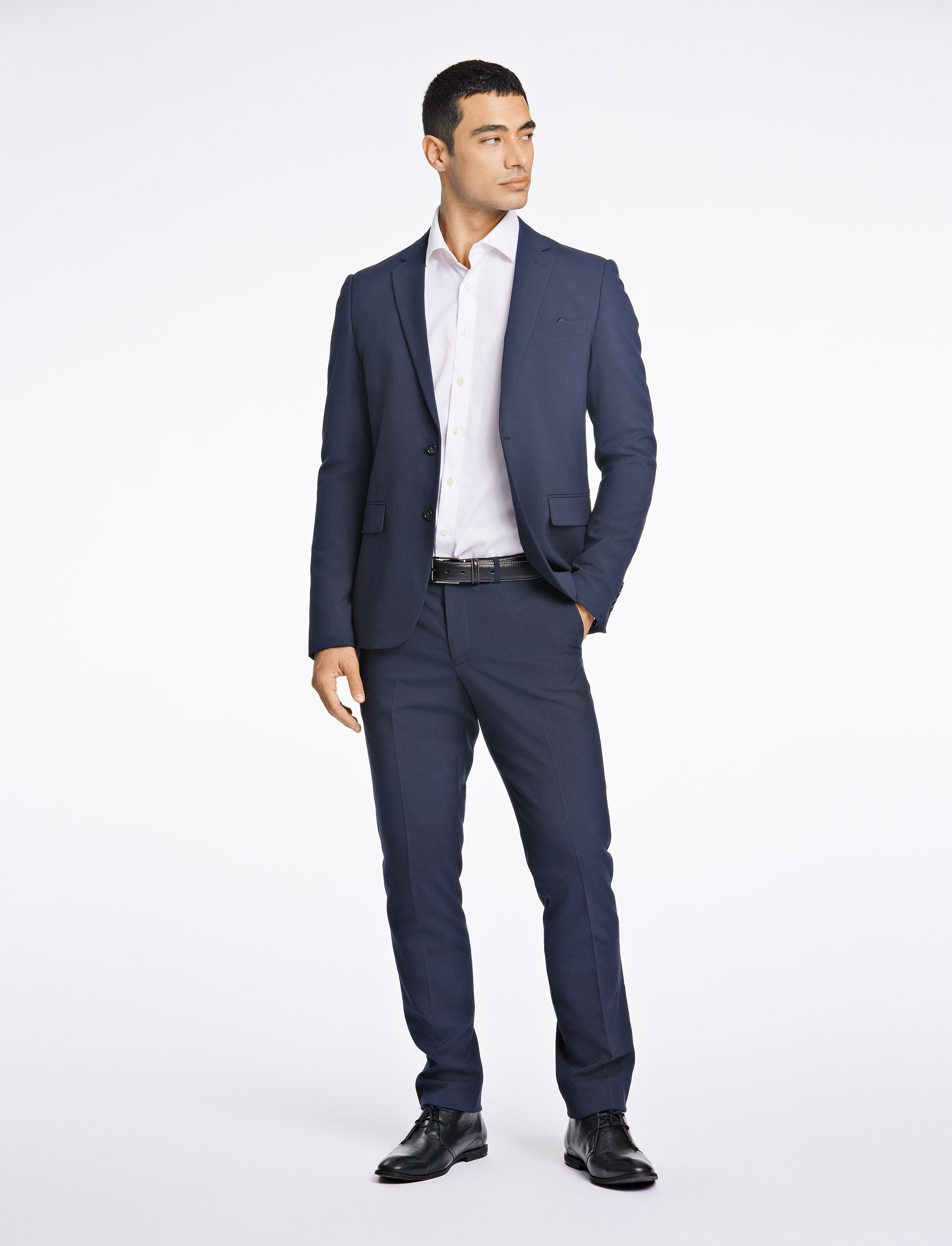 Lindbergh - Plain mens suit - normal length - enkeltradede blazere - navy - 0