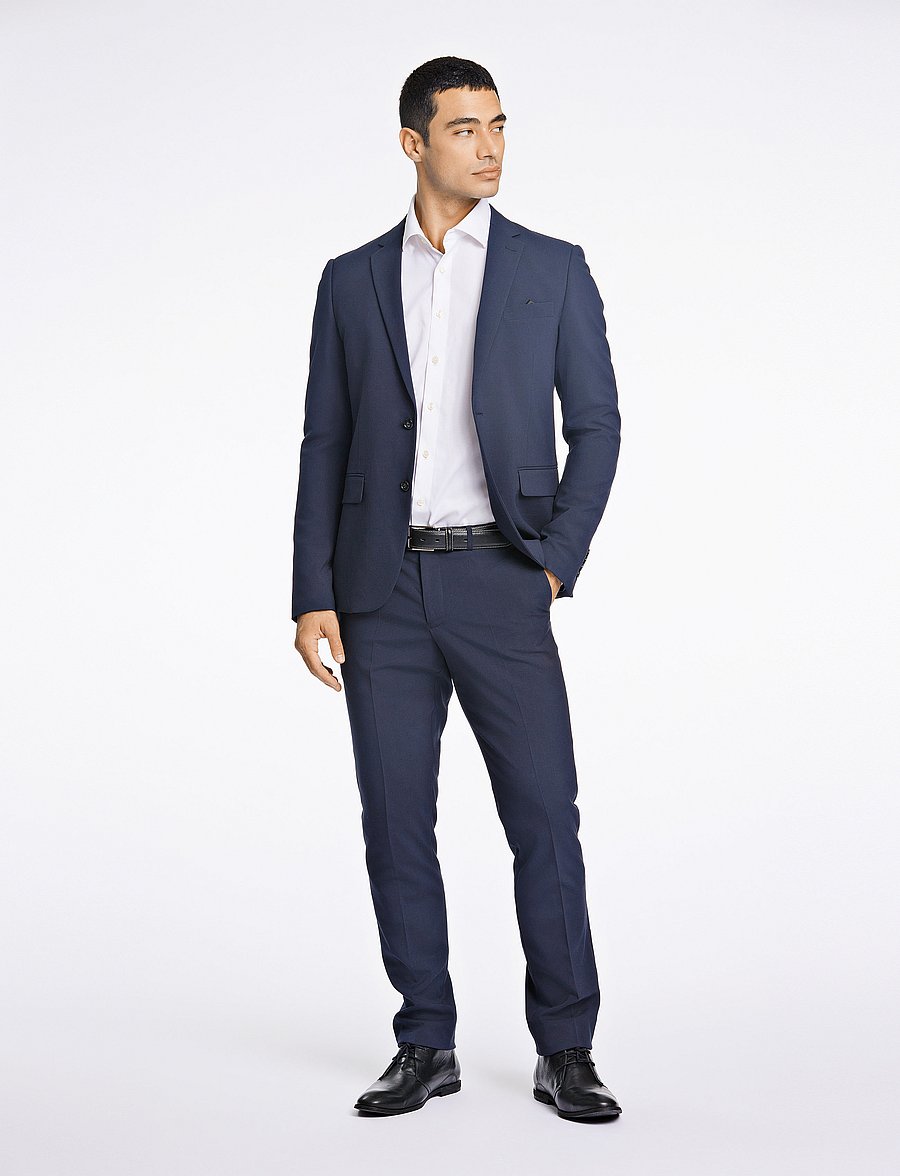 Lindbergh - Plain mens suit - normal length - einreiher - navy - 0