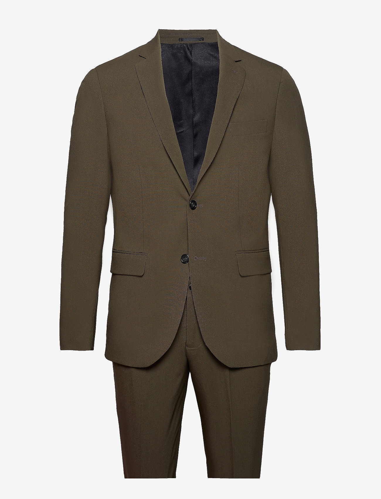 Lindbergh - Plain mens suit - normal length - kostymer - olive - 1