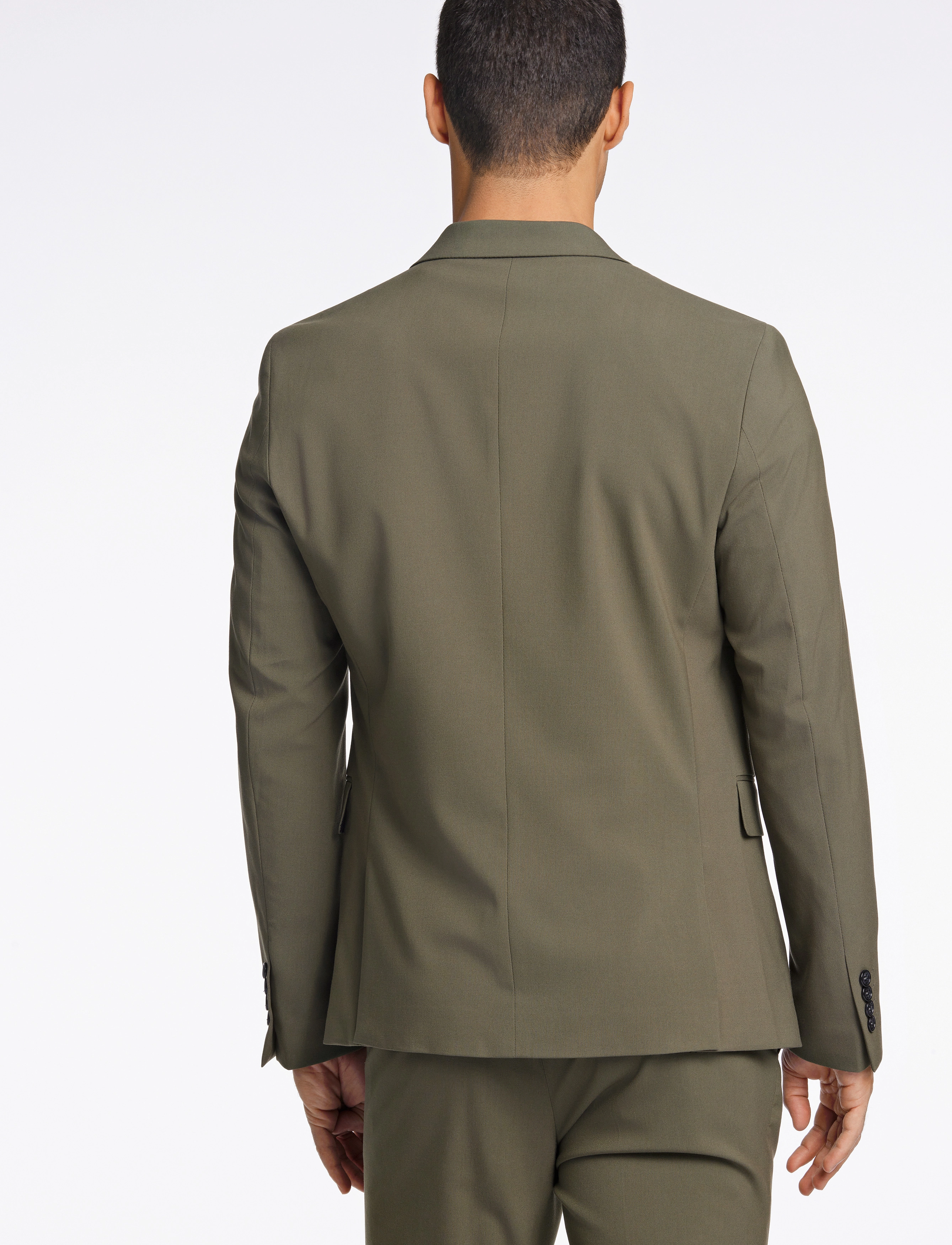 Lindbergh - Plain mens suit - normal length - enkelknäppta kavajer - olive - 4