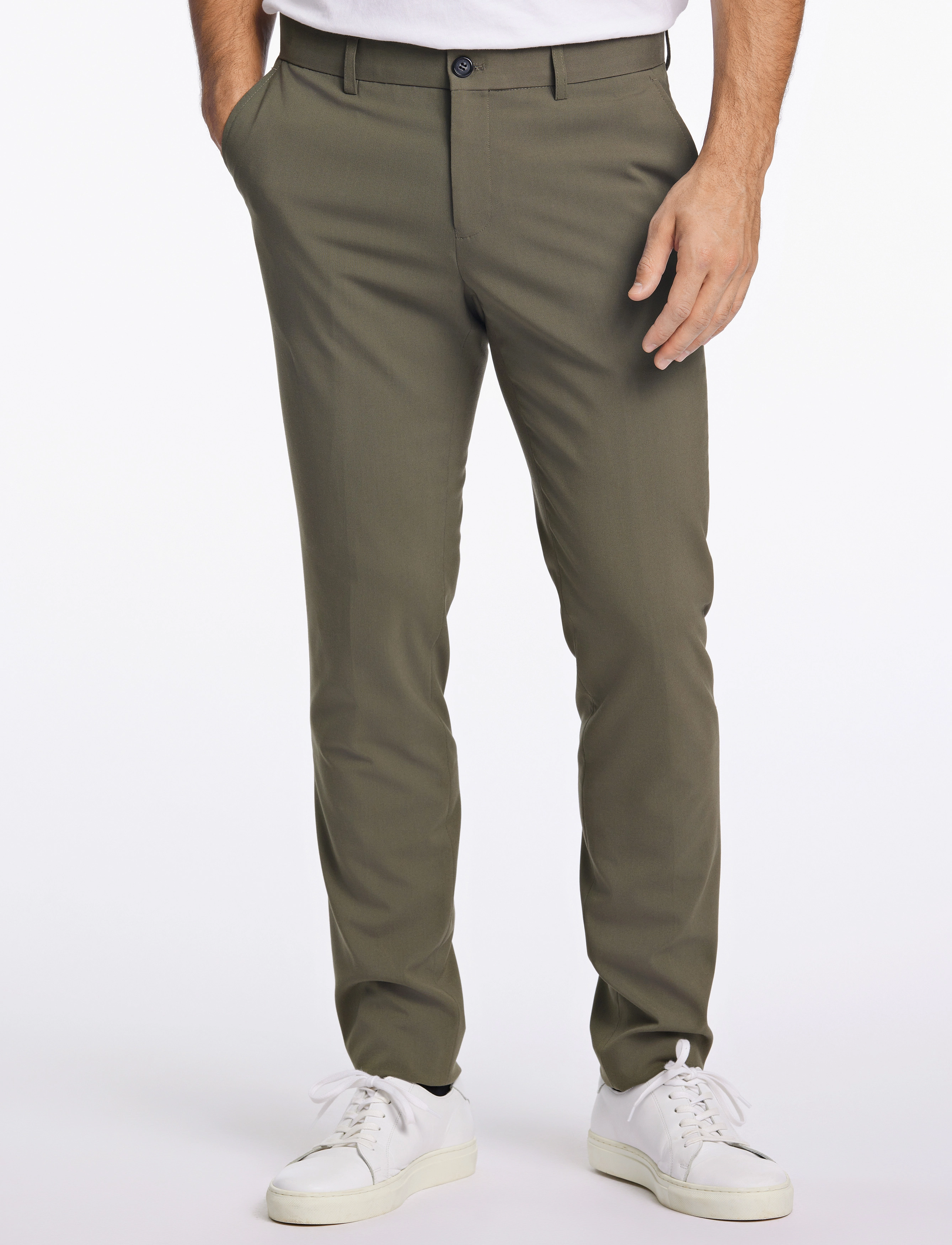 Lindbergh - Plain mens suit - normal length - enkelknäppta kavajer - olive - 5