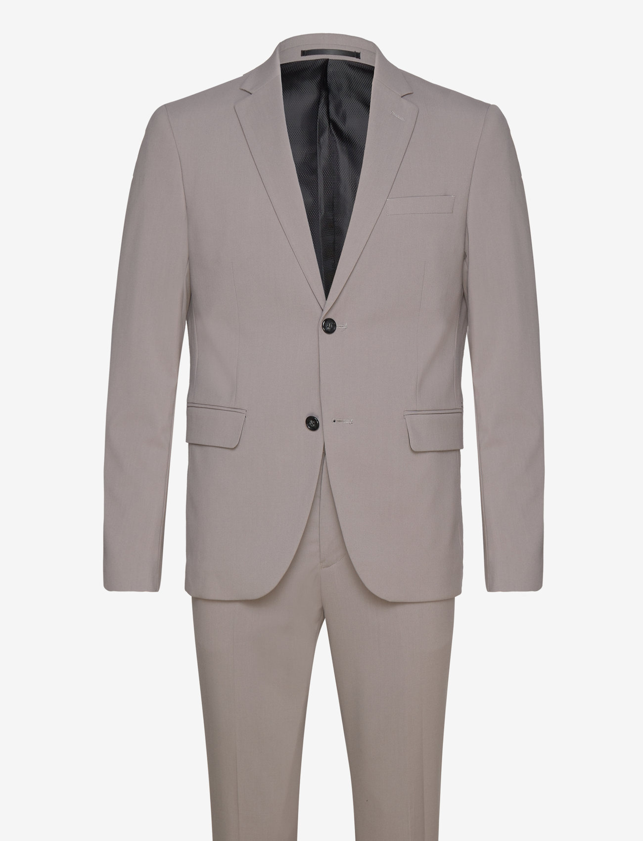 Lindbergh - Plain mens suit - normal length - enkelknäppta kavajer - sand - 0
