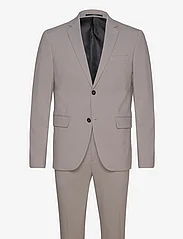 Lindbergh - Plain mens suit - normal lenght - double breasted suits - sand - 0