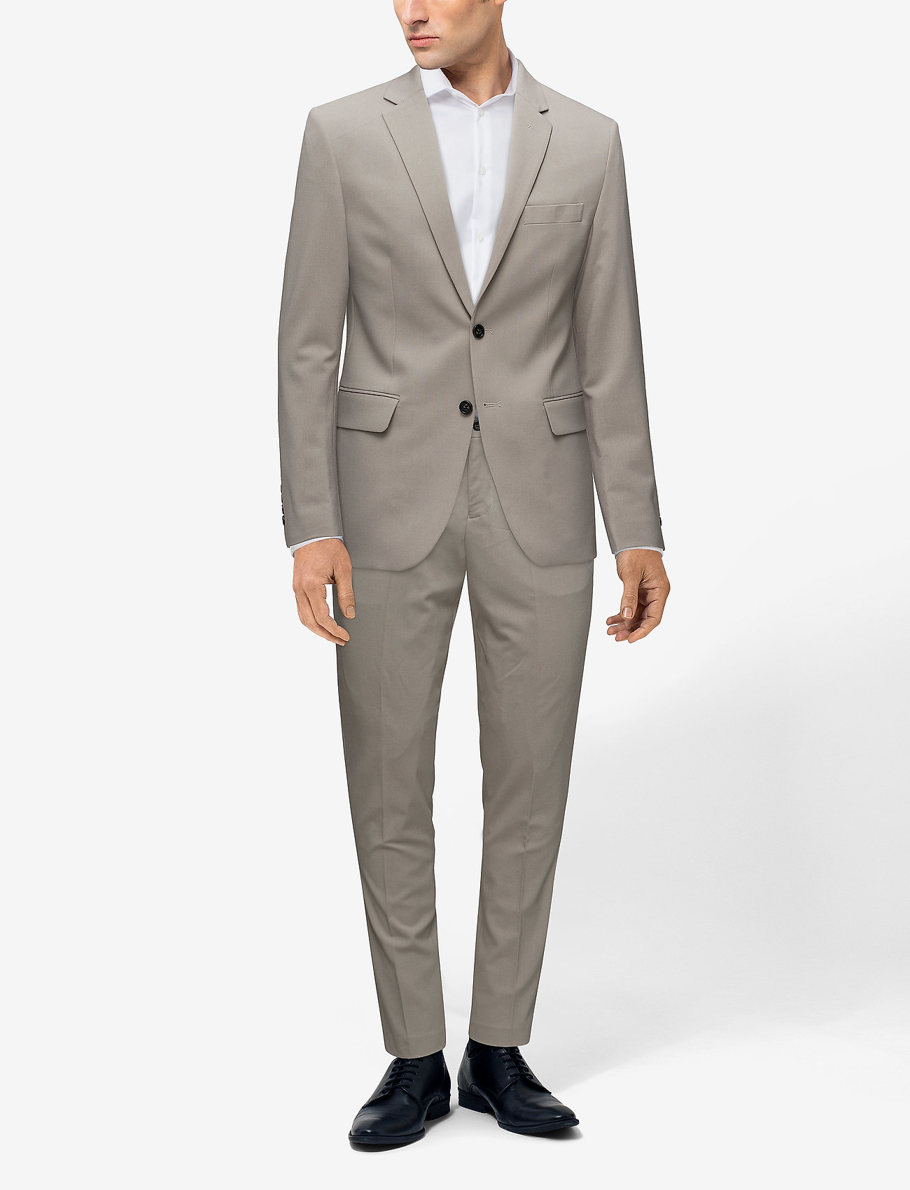 Lindbergh - Plain mens suit - normal length - enkelknäppta kavajer - sand - 4