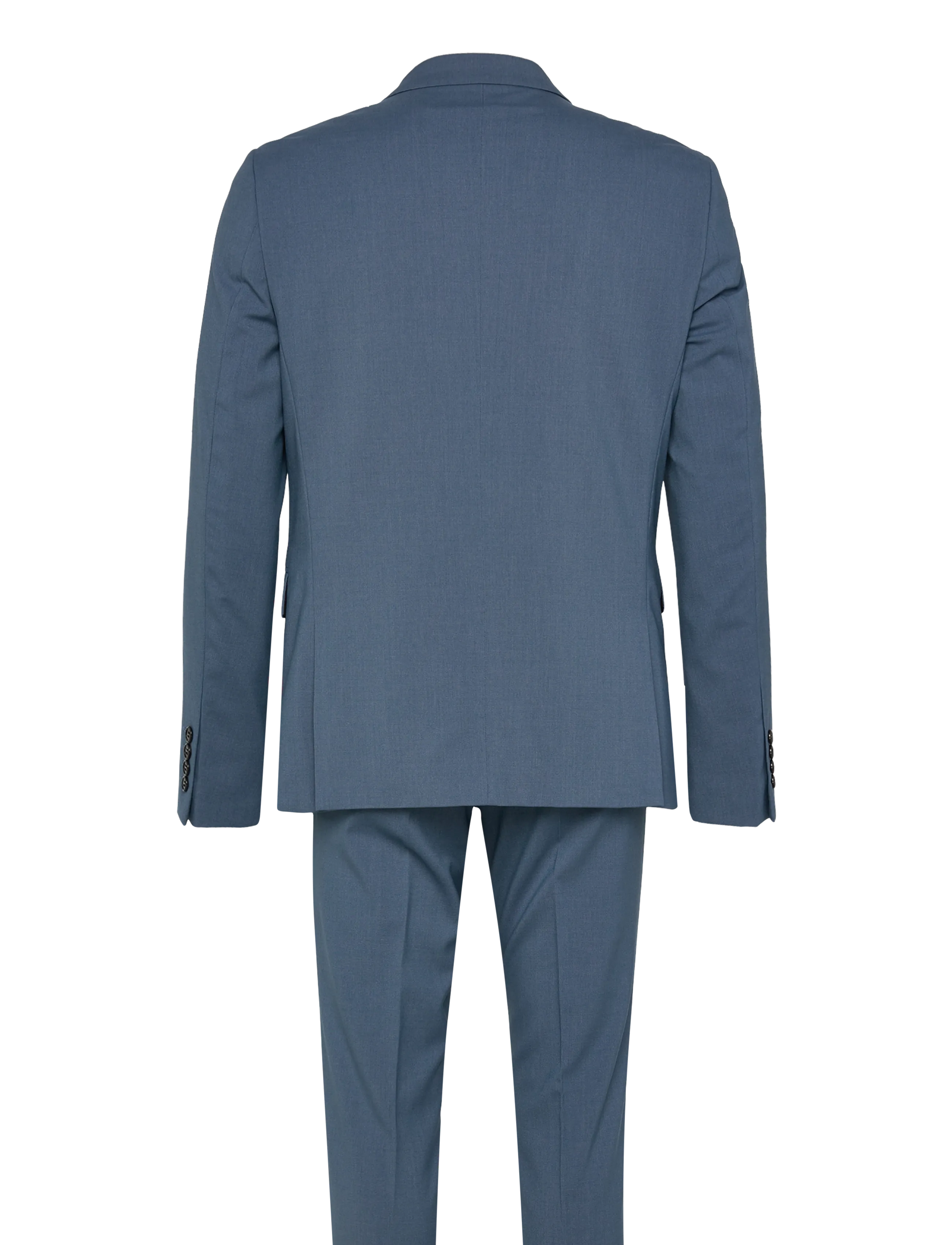 Lindbergh - Plain mens suit - normal length - enkelknäppta kavajer - steel blue mel - 2