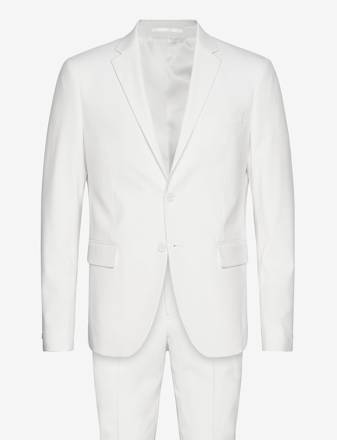 Lindbergh - Plain mens suit - normal lenght - double breasted suits - white - 0