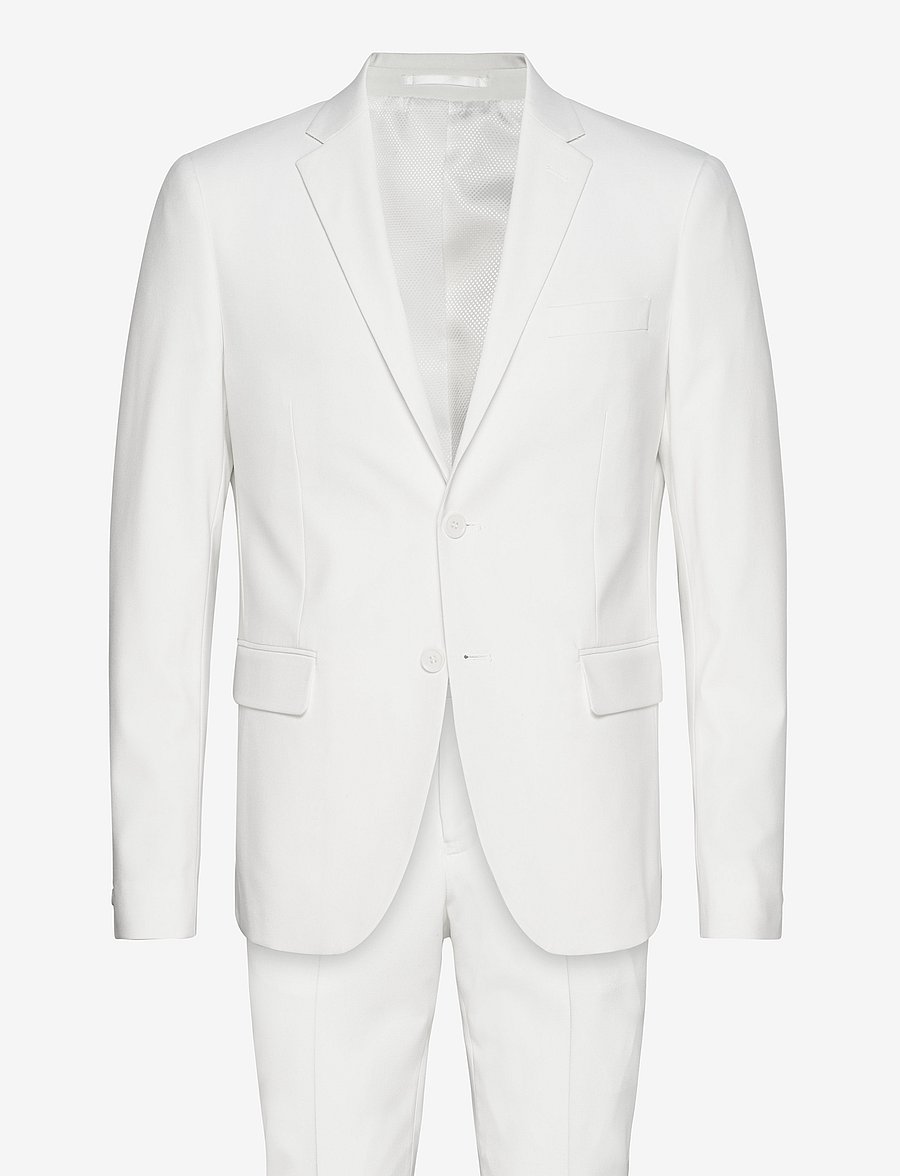 Lindbergh - Plain mens suit - normal length - einreiher - white - 1