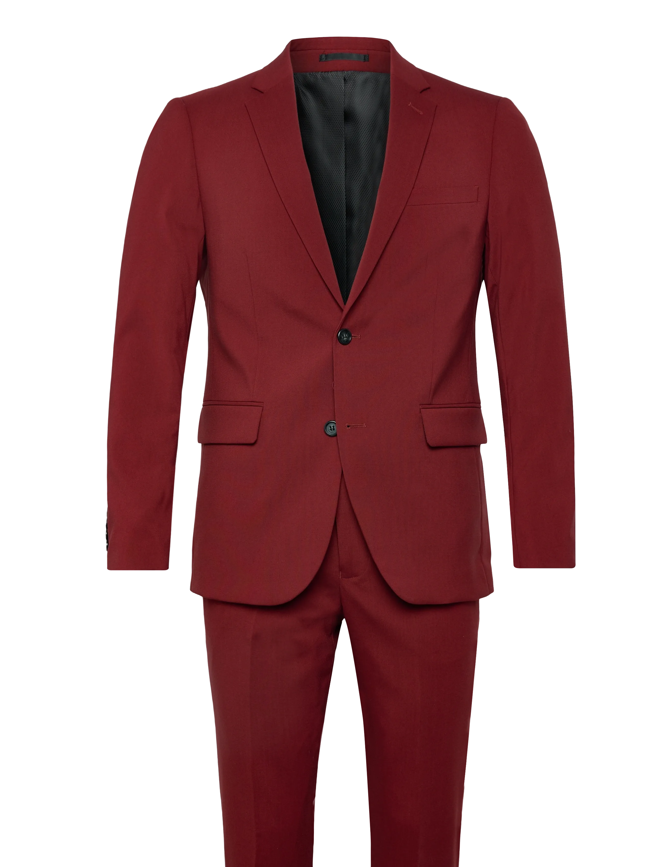 LINDBERGH Plain Mens Anzug - Normal Length Burgundy - 54 - Herren