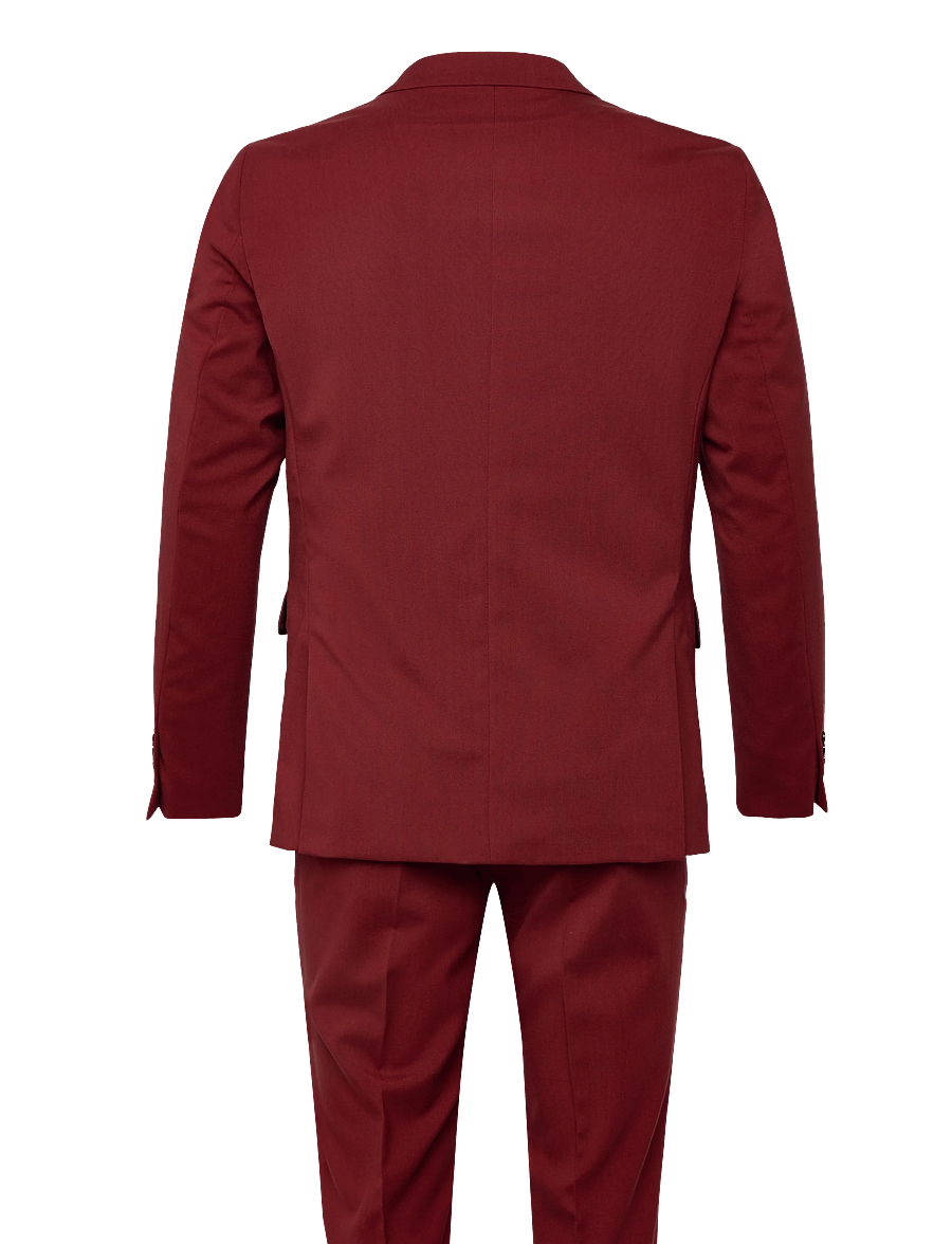 Lindbergh - Plain mens suit - normal length - vienaeiliai švarkai - wine - 1