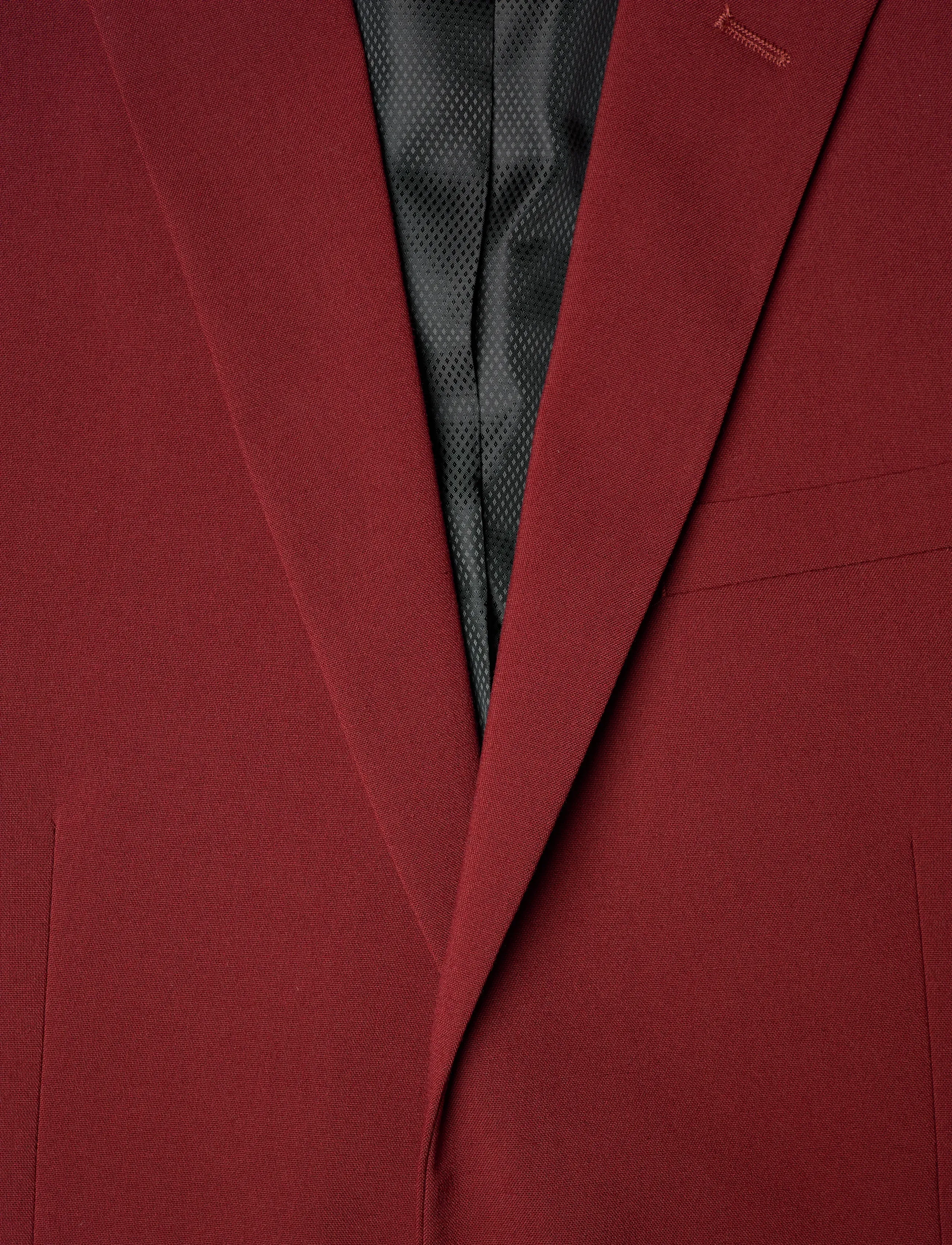 Lindbergh - Plain mens suit - normal length - enkelknäppta kavajer - wine - 4