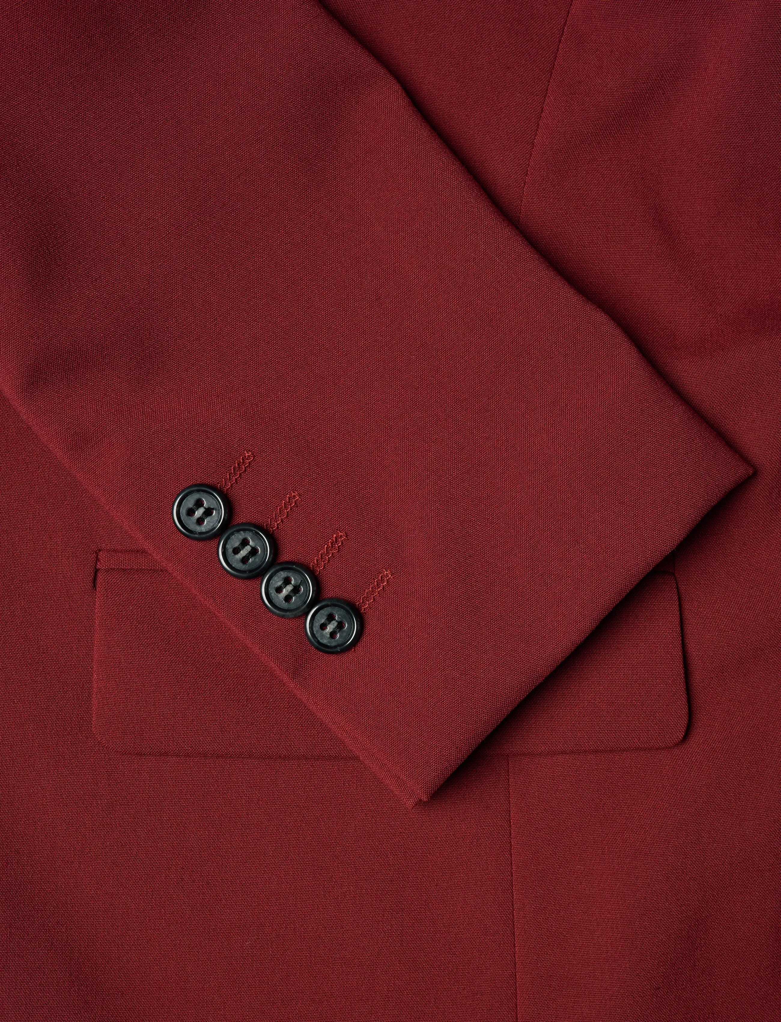 Lindbergh - Plain mens suit - normal length - enkelknäppta kavajer - wine - 5