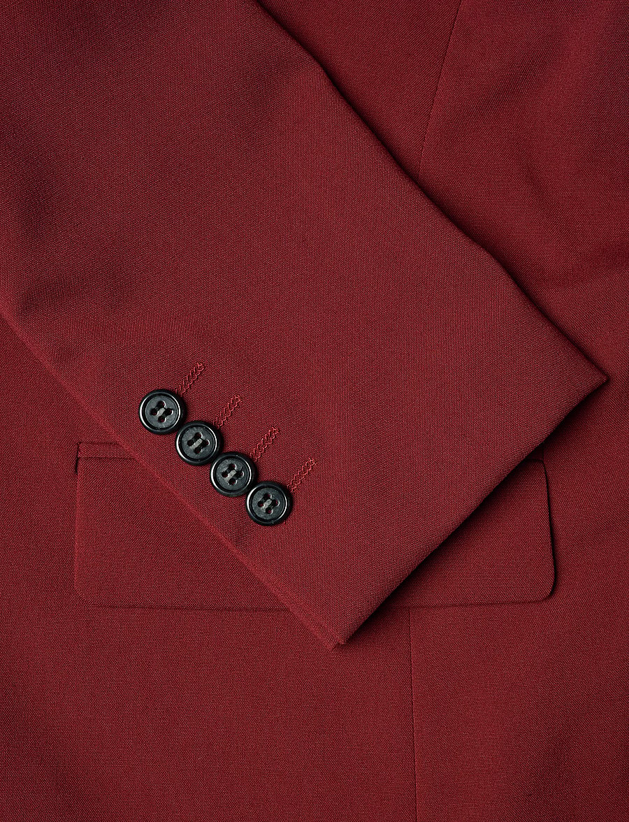 Lindbergh - Plain mens suit - normal length - vienaeiliai švarkai - wine - 5