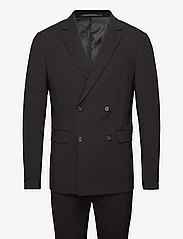 Lindbergh - Plain DB mens suit - normal lenght - dubbelknäppta kostymer - black - 0