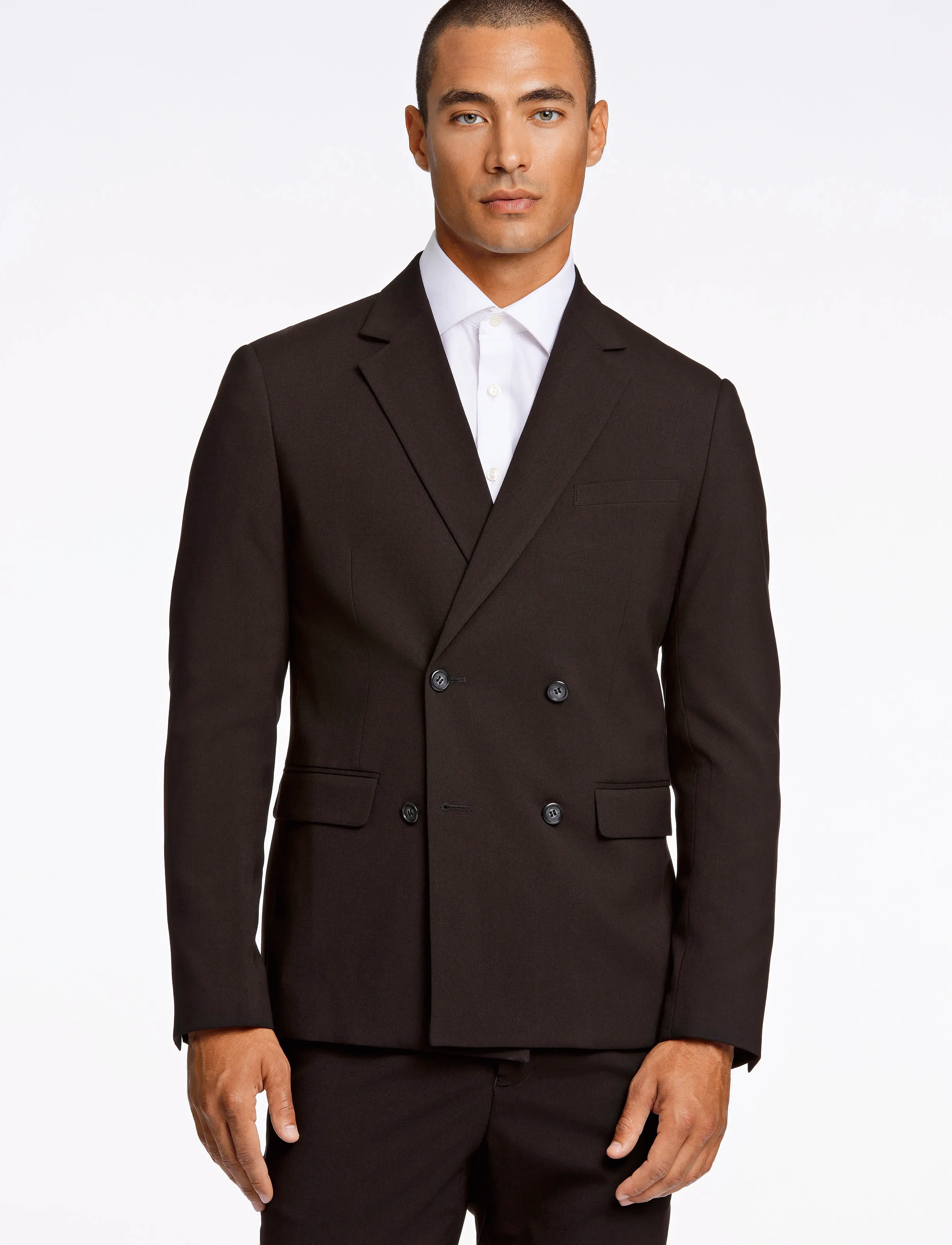 Lindbergh - Plain DB mens suit - normal length - dubbelknäppta kavajer - black - 5