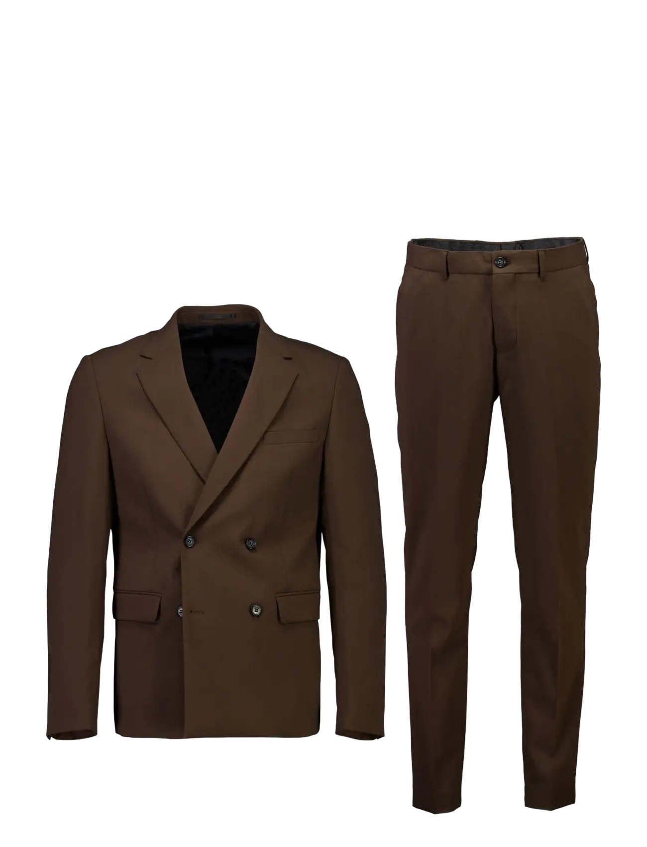 Lindbergh Plain DB mens suit - normal length - Sakkos - DEEP BROWN / brown