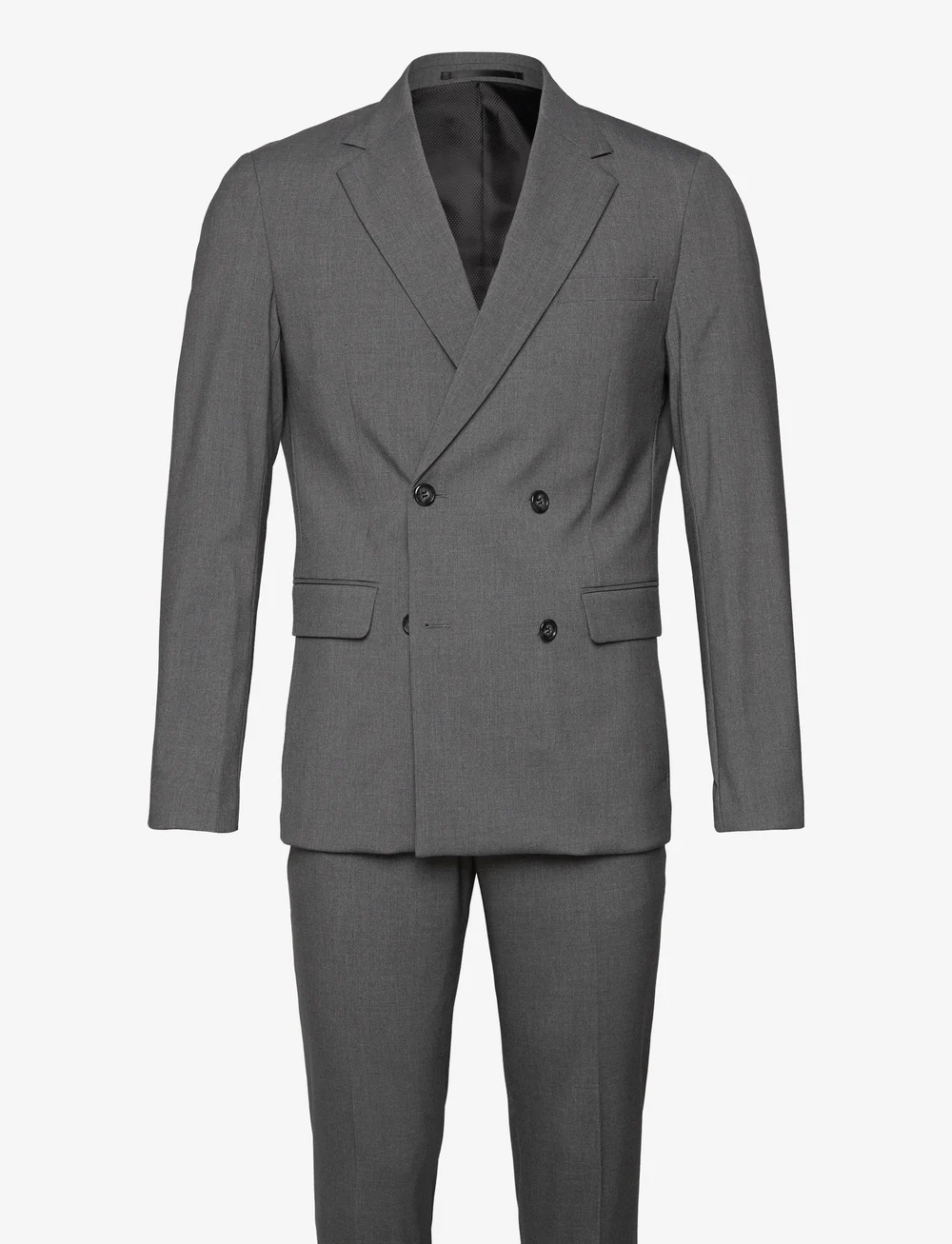Lindbergh - Plain DB mens suit - normal length - kostymer - grey mix - 1