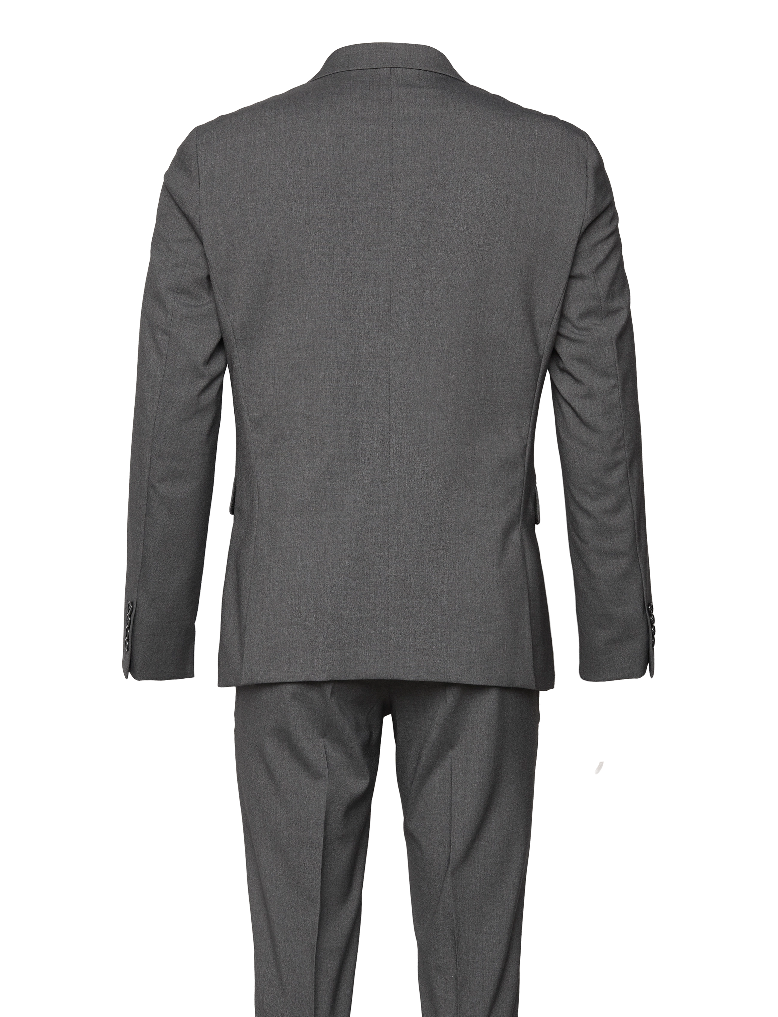Lindbergh - Plain DB mens suit - normal length - dobbeltradede blazere - grey mix - 2
