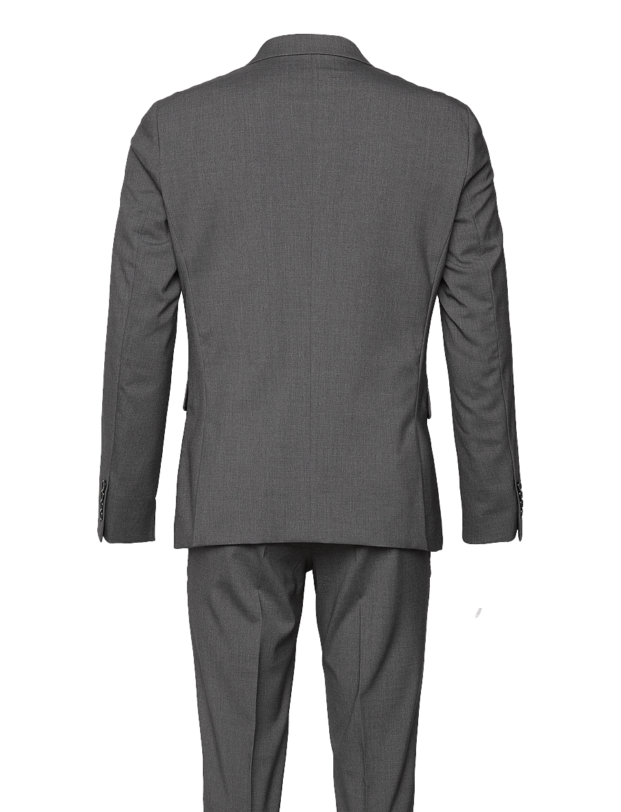 Lindbergh - Plain DB mens suit - normal length - dobbeltradede blazere - grey mix - 2