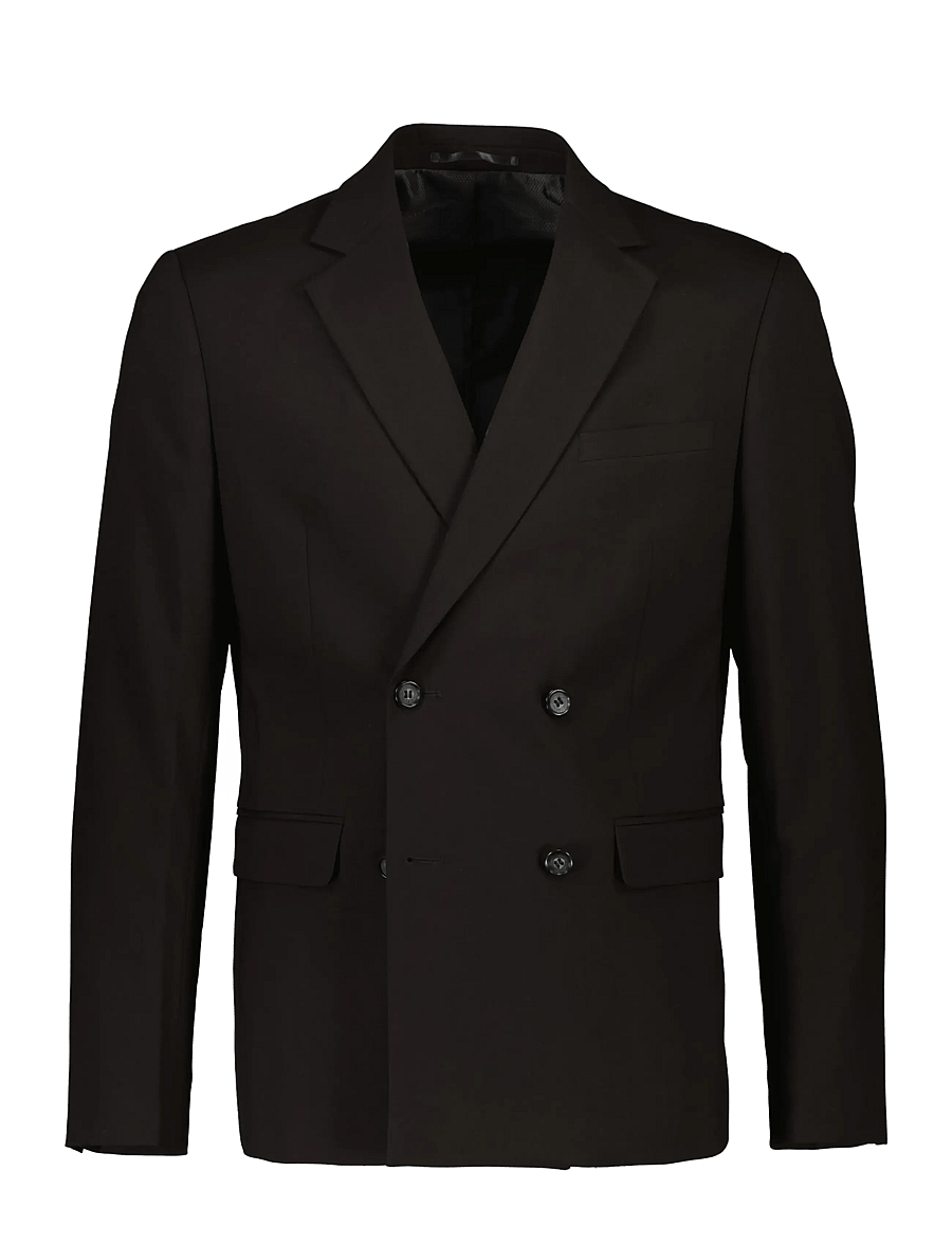 Lindbergh - Plain DB mens suit - normal length - dubbelknäppta kavajer - jet black - 2