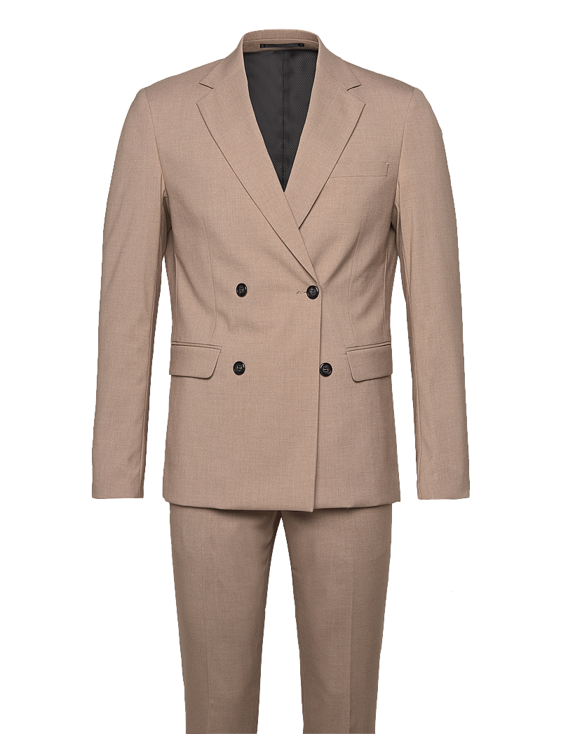 Lindbergh - Plain DB mens suit - normal length - zweireiher - lt beige mel - 1