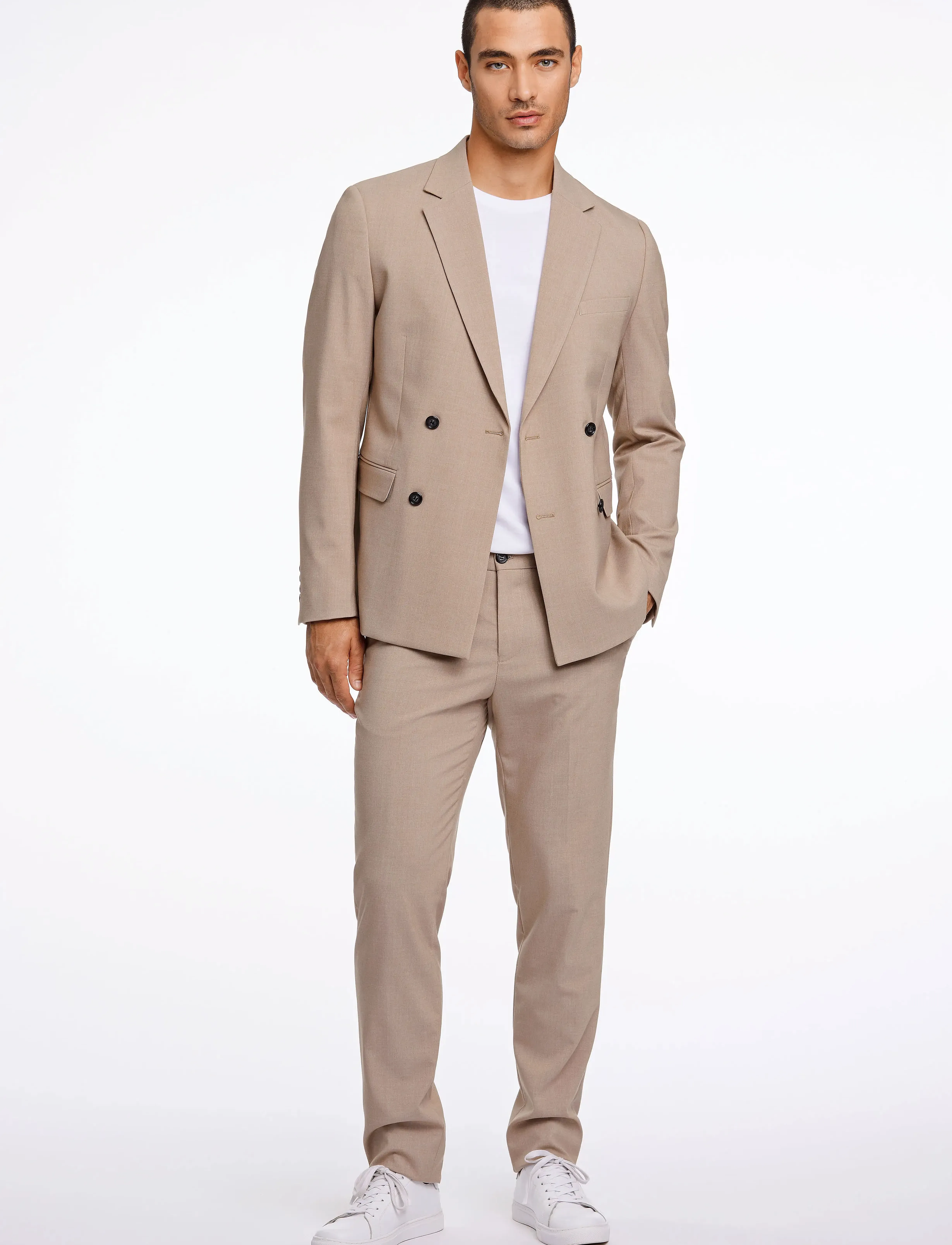 Lindbergh Plain Db Mens Suit Normal Length, 54, Suits & Blazer, Beige - Suits, Männerswear
