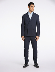 Lindbergh - Plain DB mens suit - normal lenght - double breasted suits - navy - 4