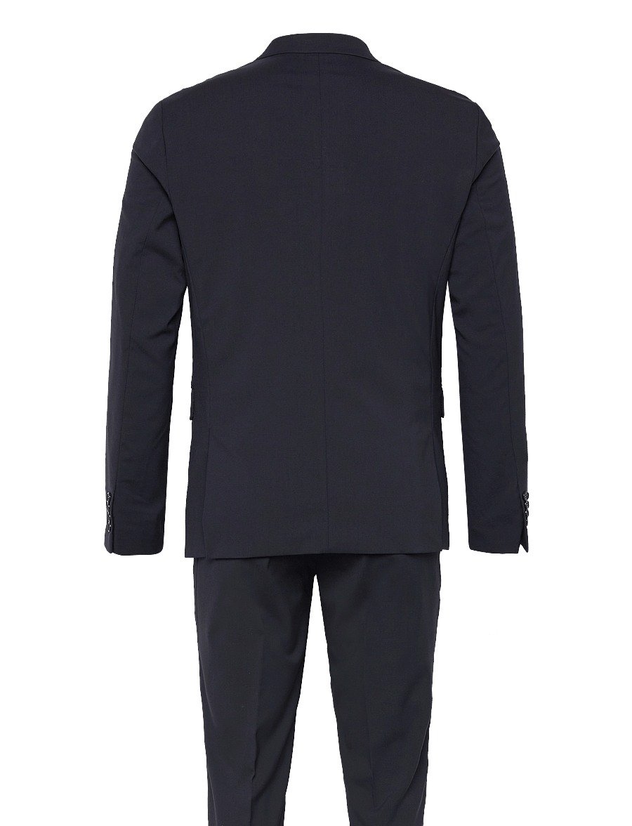 Lindbergh - Plain DB mens suit - normal length - dobbeltradede blazere - navy - 2