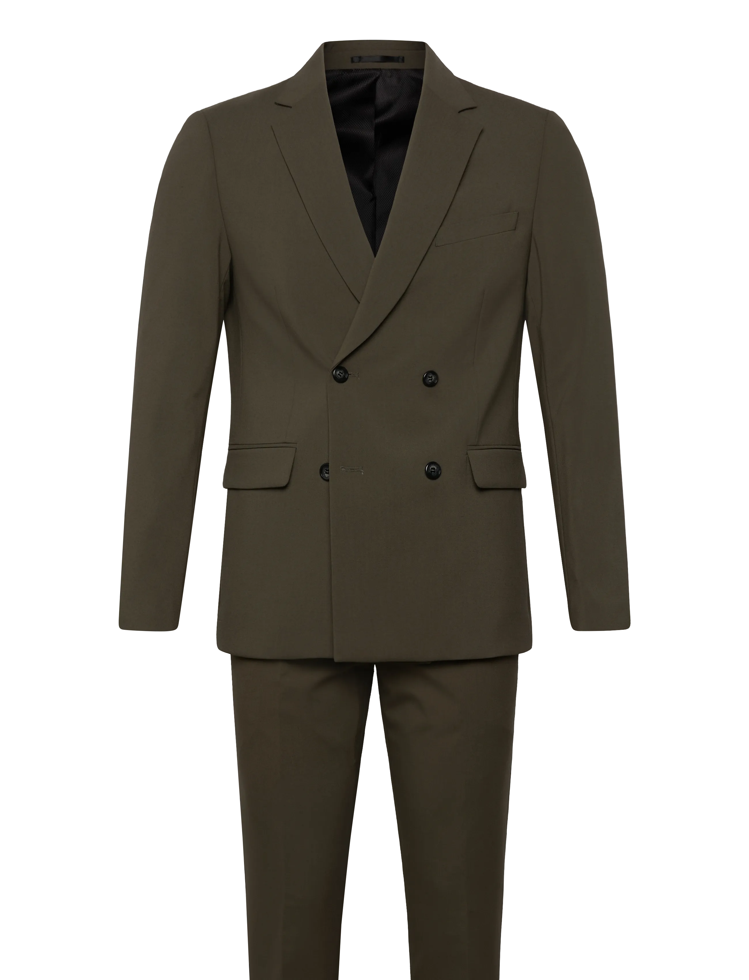 Plain DB mens suit - normal length - OLIVE