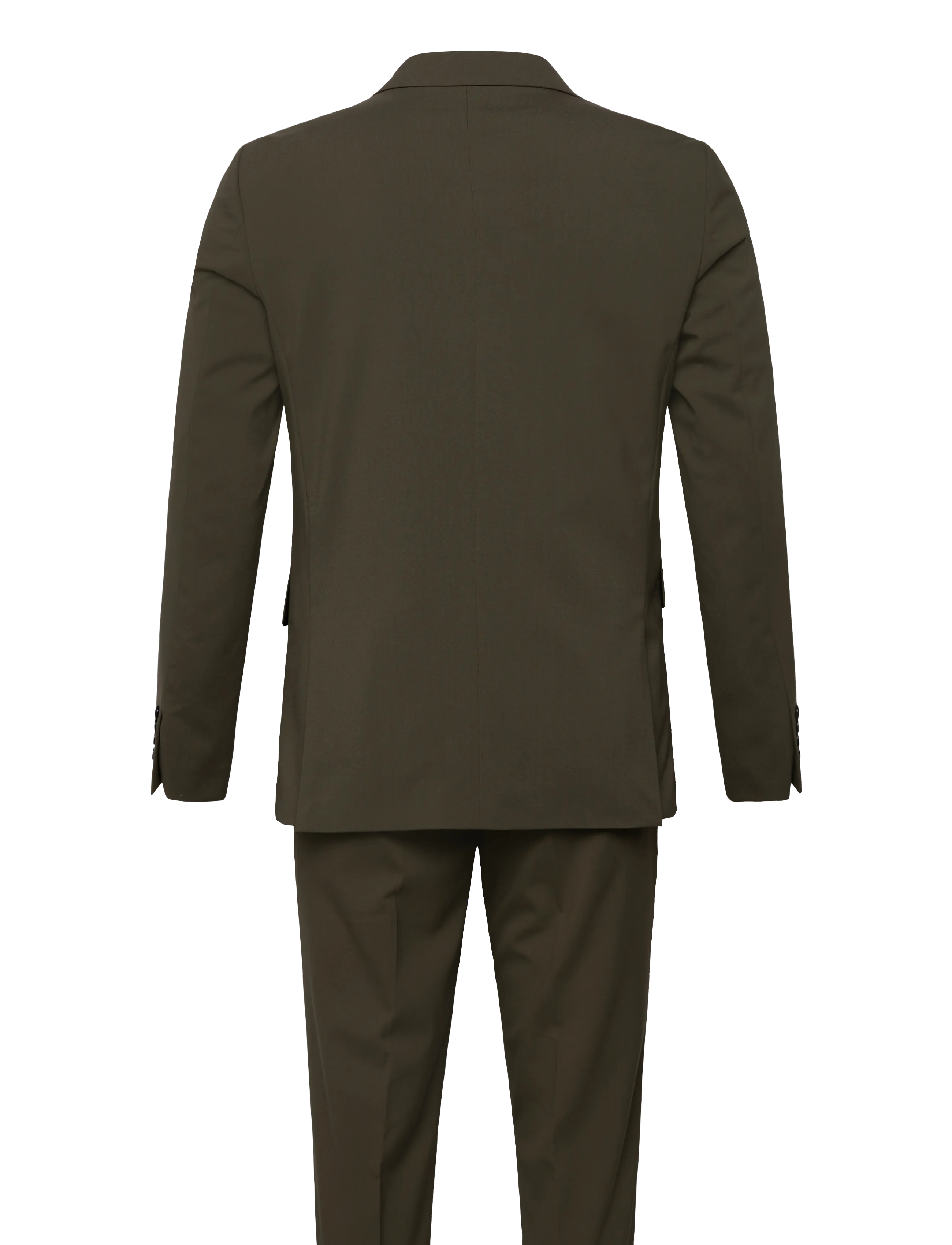 Lindbergh - Plain DB mens suit - normal length - dobeltkneppede blazere - olive - 2