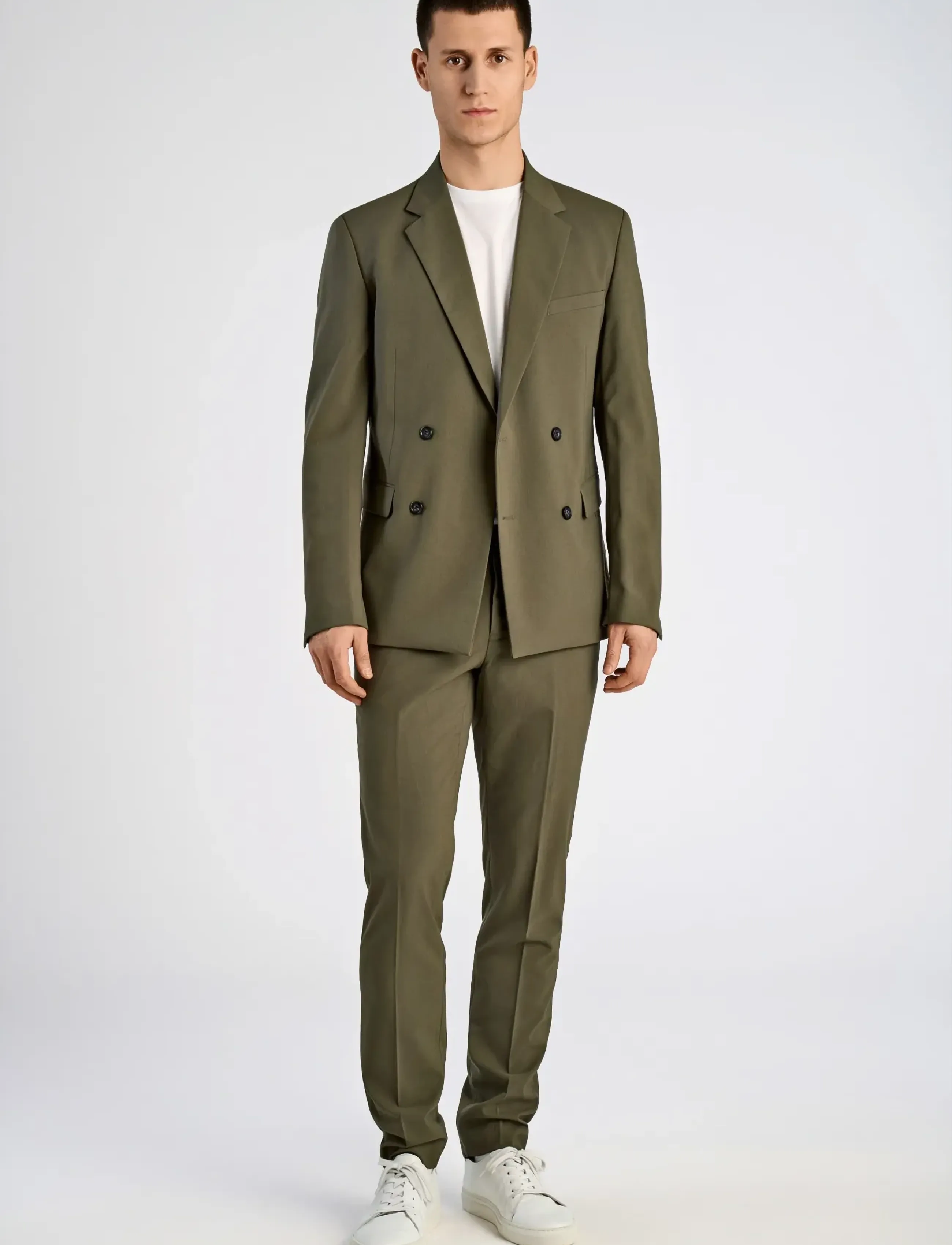 Lindbergh Plain Db Mens Suit Normal Length, 52, Suits & Blazer, Khakigrün - Suits, Männerswear