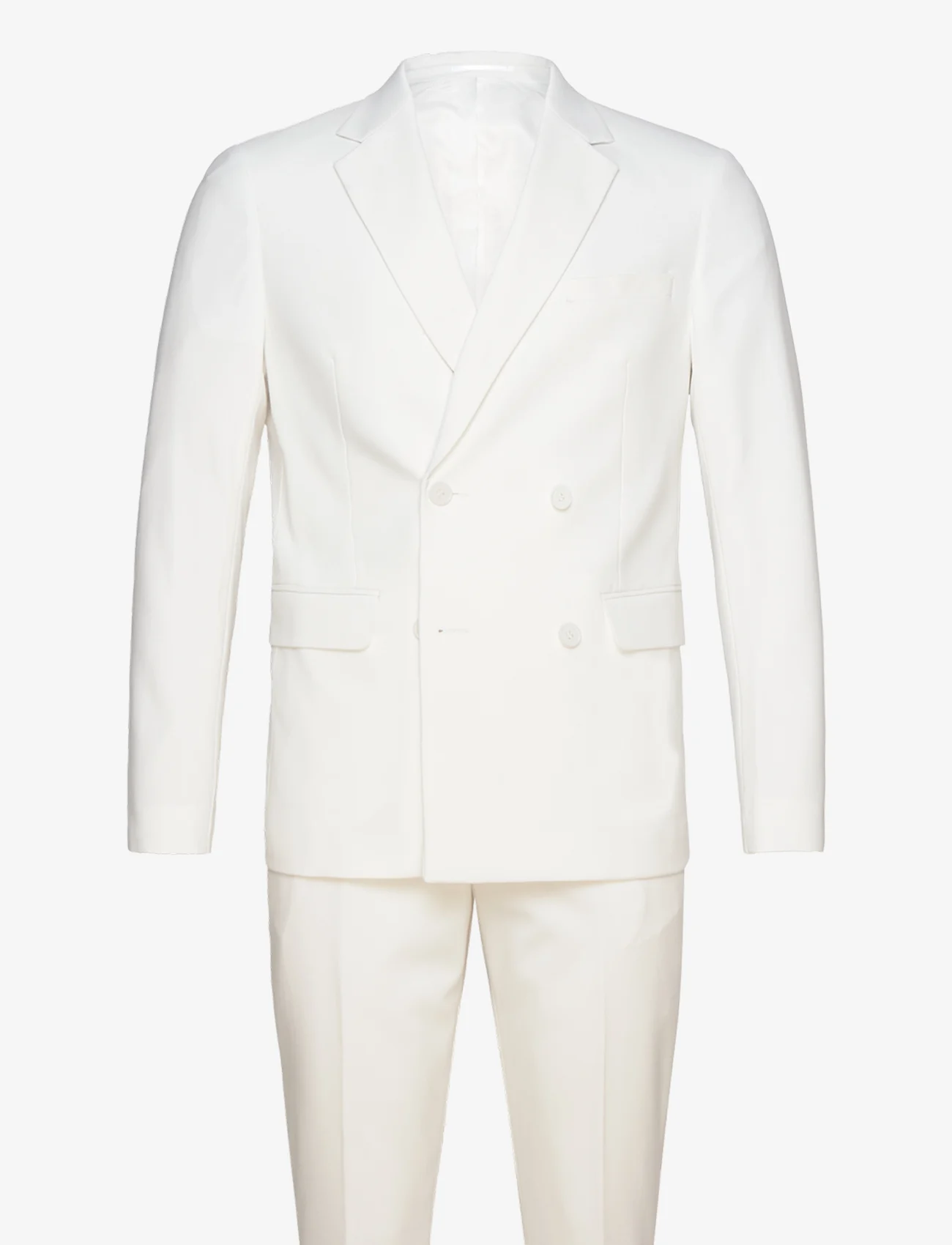 Lindbergh - Plain DB mens suit - normal lenght - dobbeltkneppede dresser - white - 0
