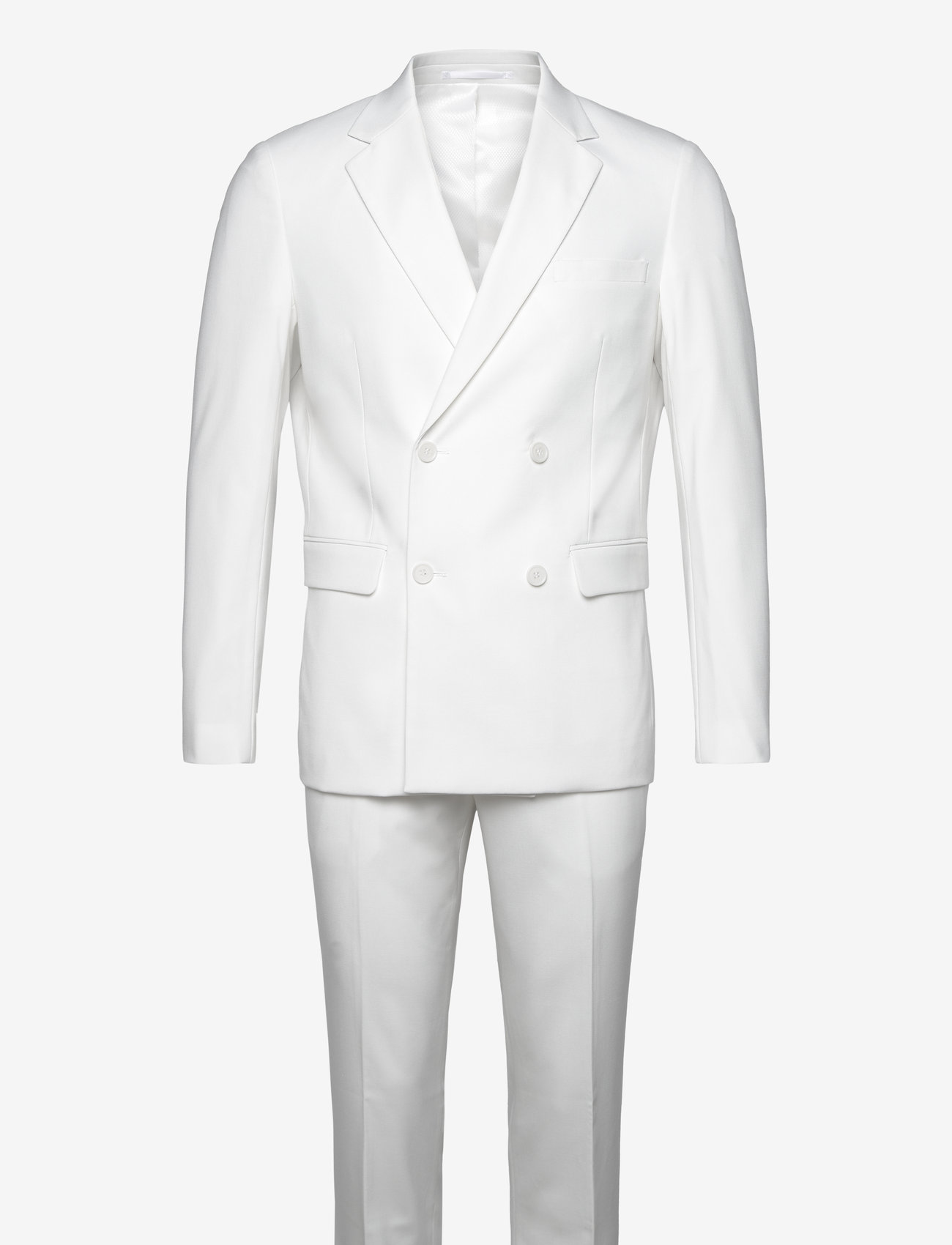 Lindbergh - Plain DB mens suit - normal length - dubbelknäppta kavajer - white - 1
