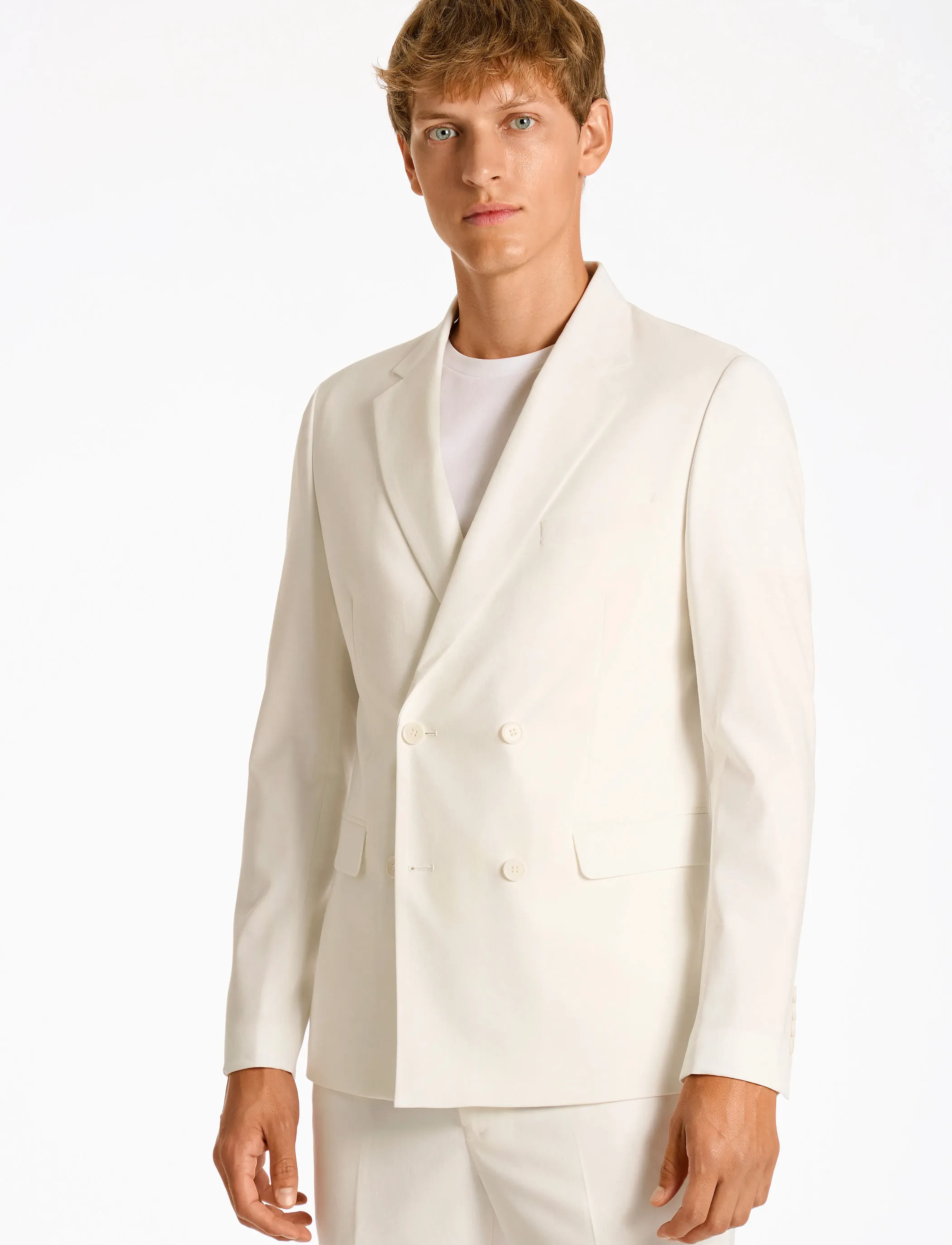 Lindbergh Plain Db Mens Suit Normal Length, 50, Suits & Blazer, Weiß - Suits, Männerswear