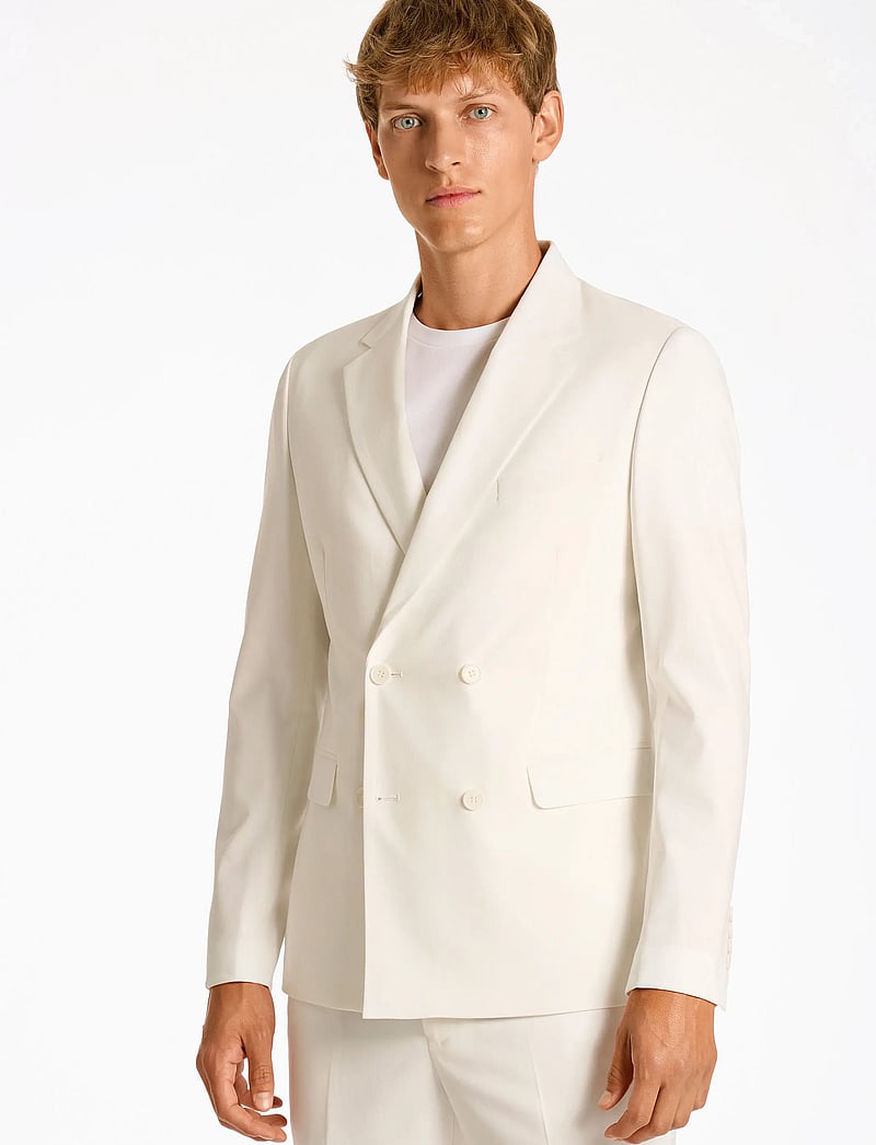 Lindbergh - Plain DB mens suit - normal length - dubbelknäppta kavajer - white - 0