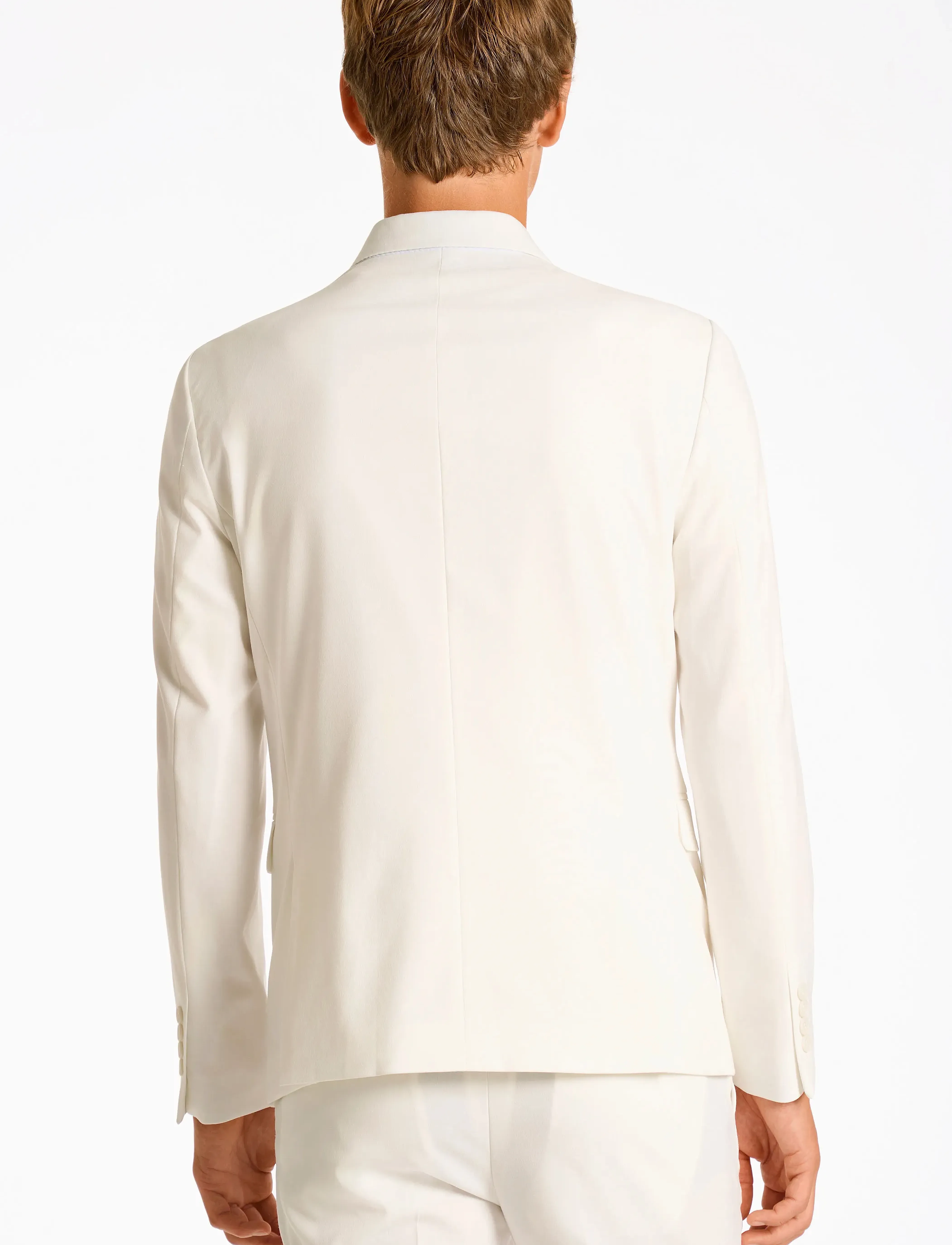Lindbergh - Plain DB mens suit - normal length - double breasted blazers - white - 5
