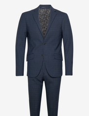 Checked suit - blazer + pants - BLUE CHECK