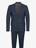 Checked suit - blazer + pants - BLUE CHECK