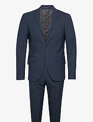 Lindbergh - Checked suit - blazer + pants - kostuums met dubbele knopen - blue check - 0