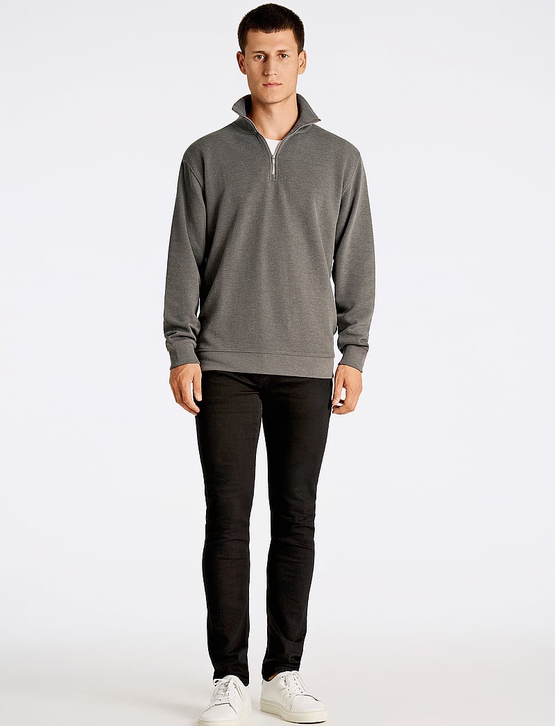 Lindbergh - Half zip sweat - kollektioner - dk grey mel - 4