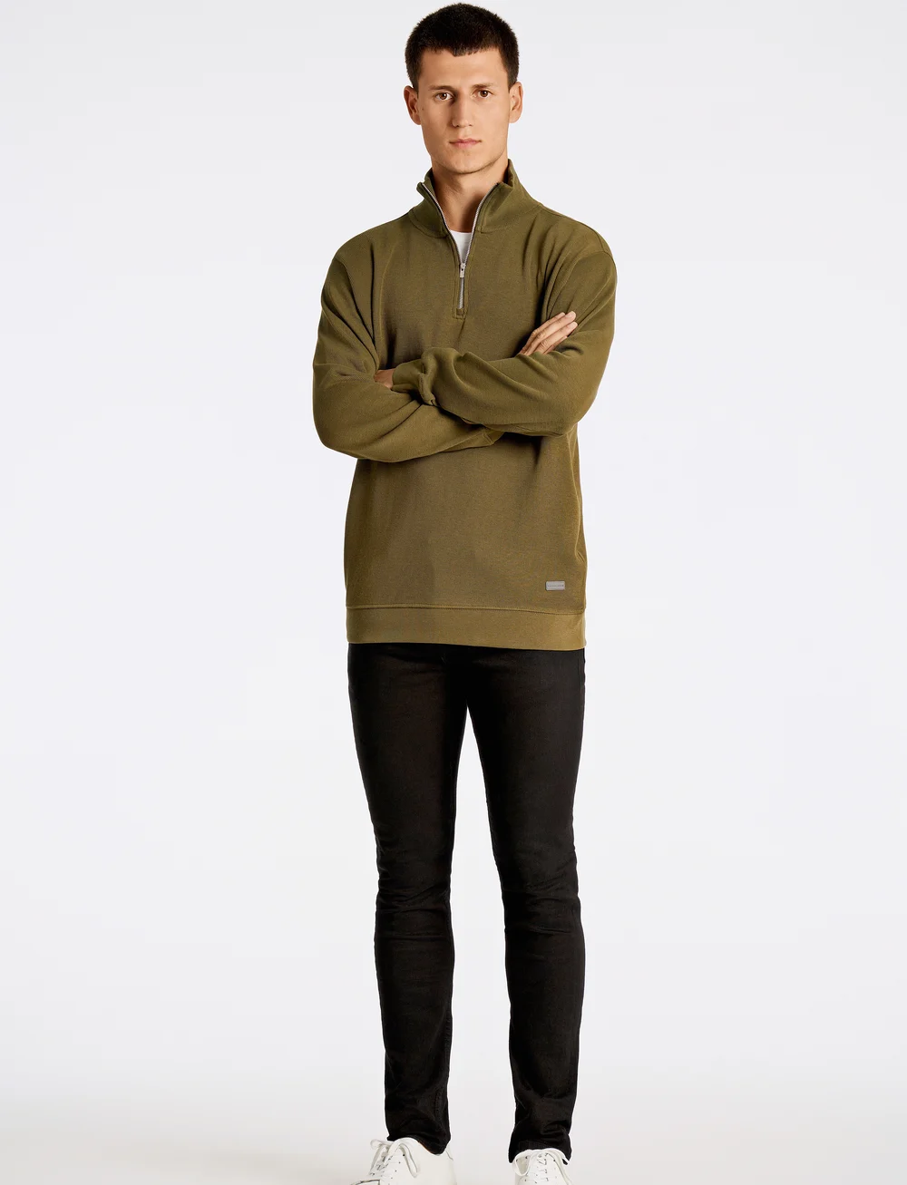 Lindbergh - Half zip sweat - kollektioner - olive - 4