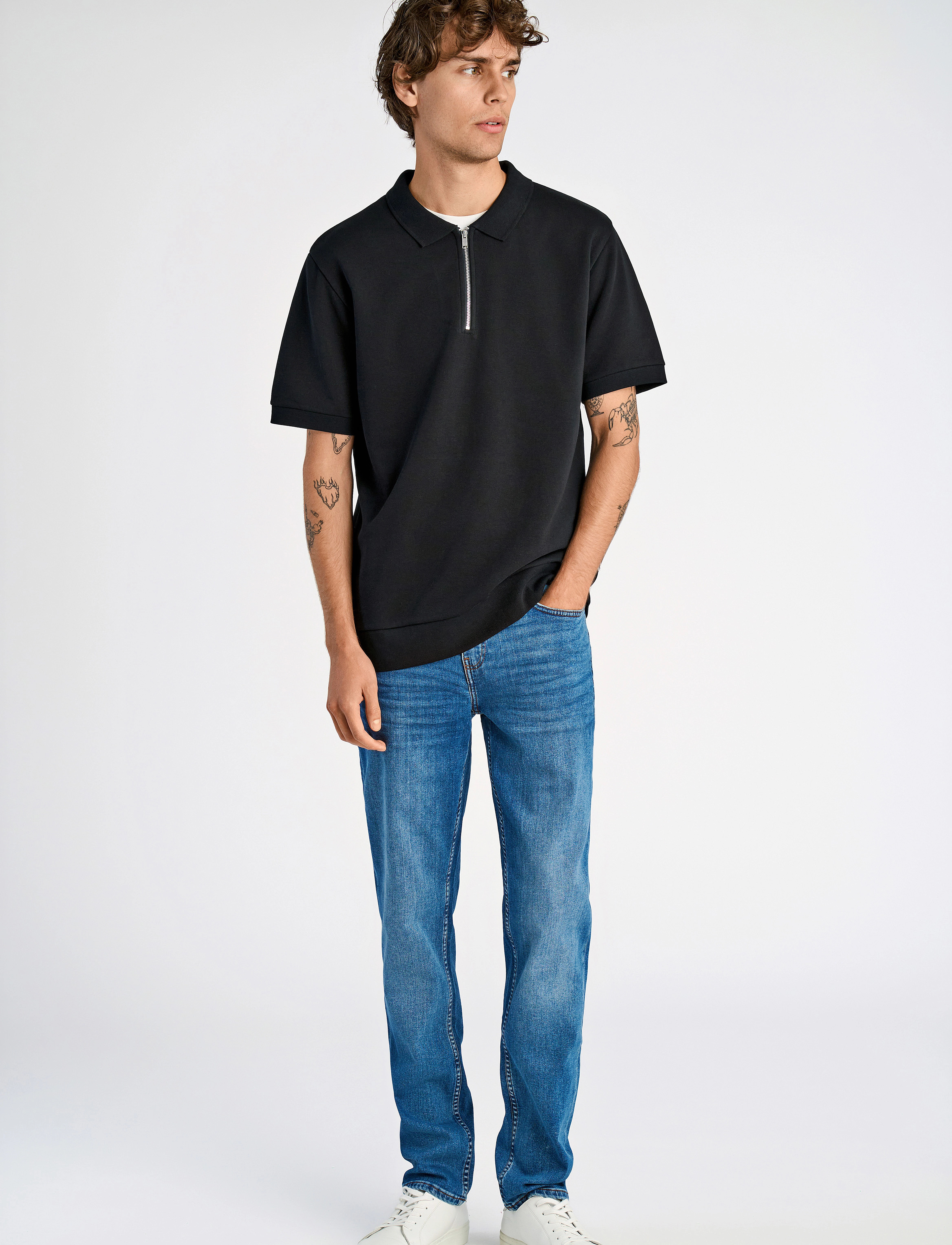 Lindbergh - Jersey pique with. zip S/S - korte mouwen - black - 4