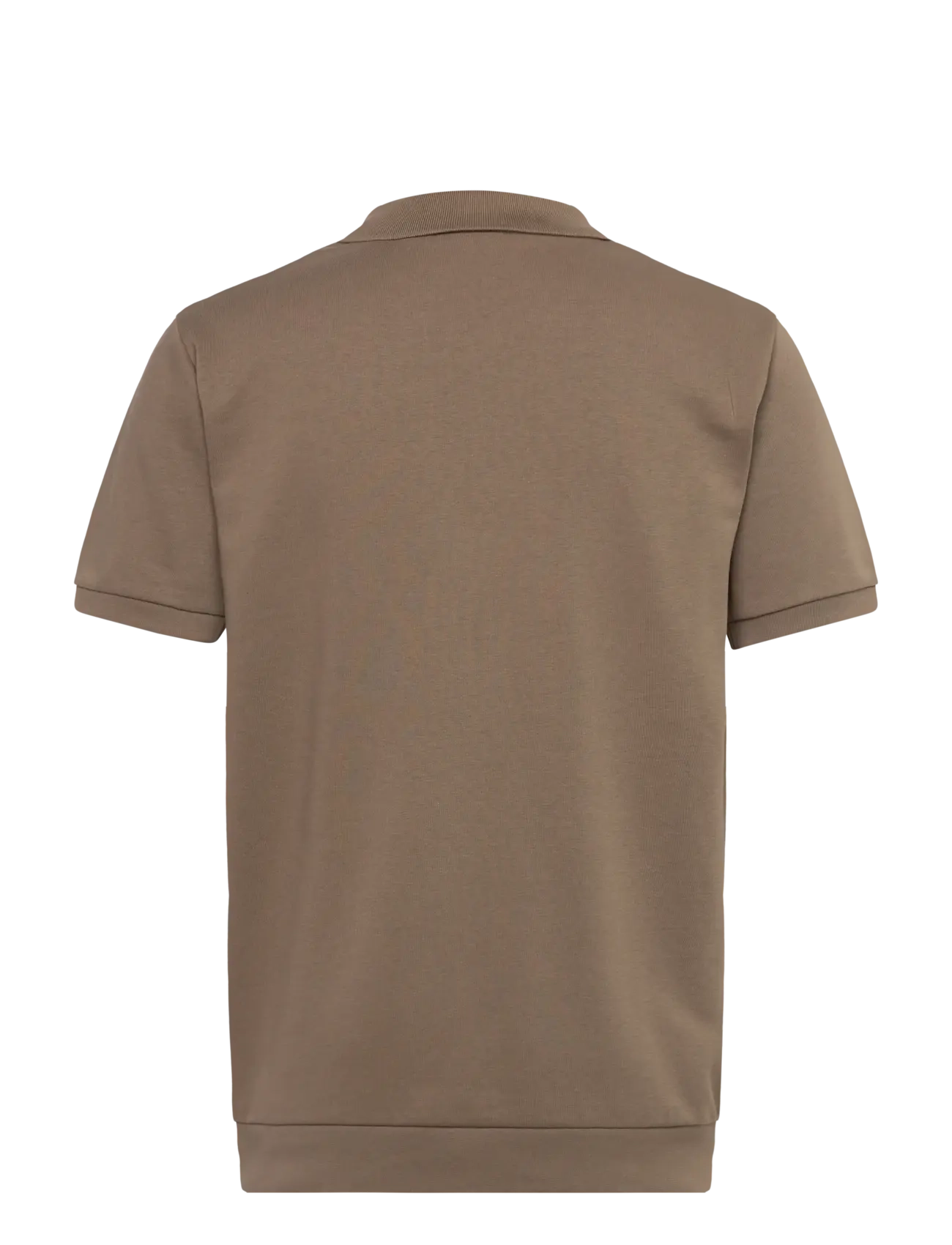 Lindbergh - Jersey pique with. zip S/S - kurzärmelig - dk stone - 2