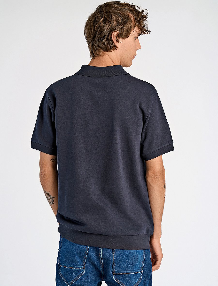 Lindbergh - Jersey pique with. zip S/S - kurzärmelig - navy - 3