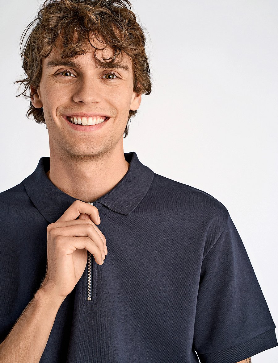 Lindbergh - Jersey pique with. zip S/S - kurzärmelig - navy - 5