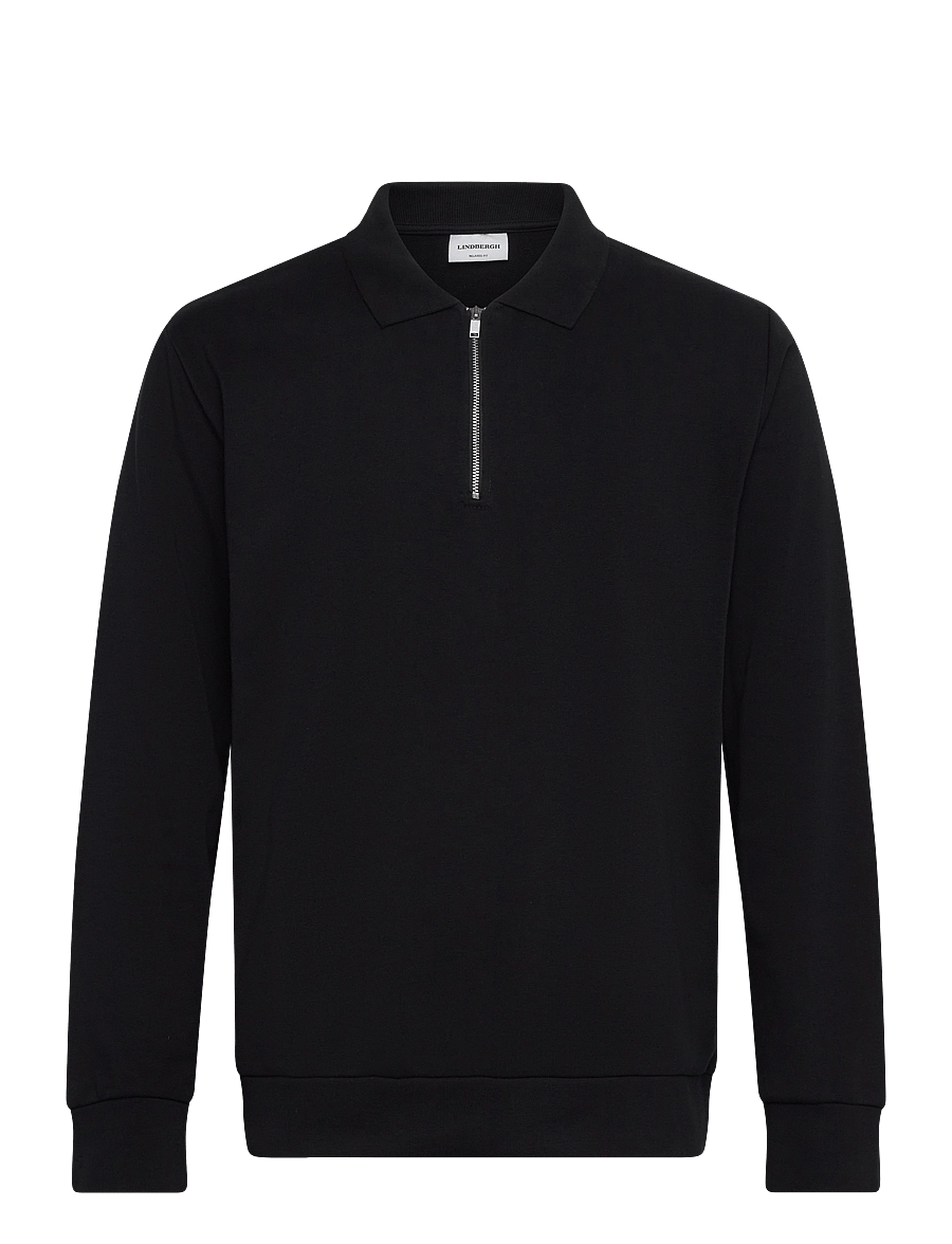 Lindbergh - Jersey pique w zip L/S - urlaubsfavoriten - black - 1