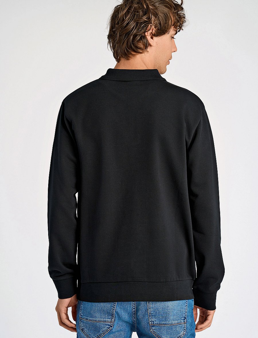 Lindbergh - Jersey pique w zip L/S - urlaubsfavoriten - black - 3