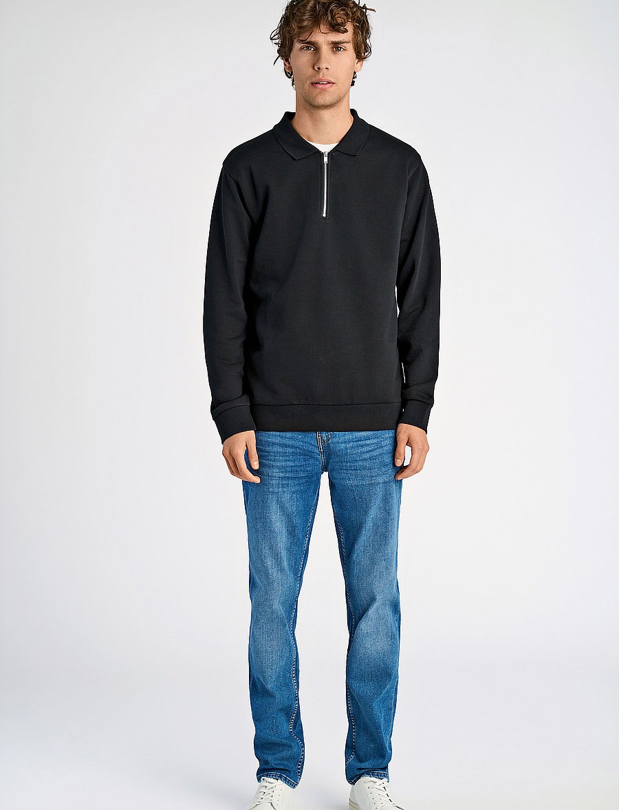 Lindbergh - Jersey pique w zip L/S - urlaubsfavoriten - black - 4