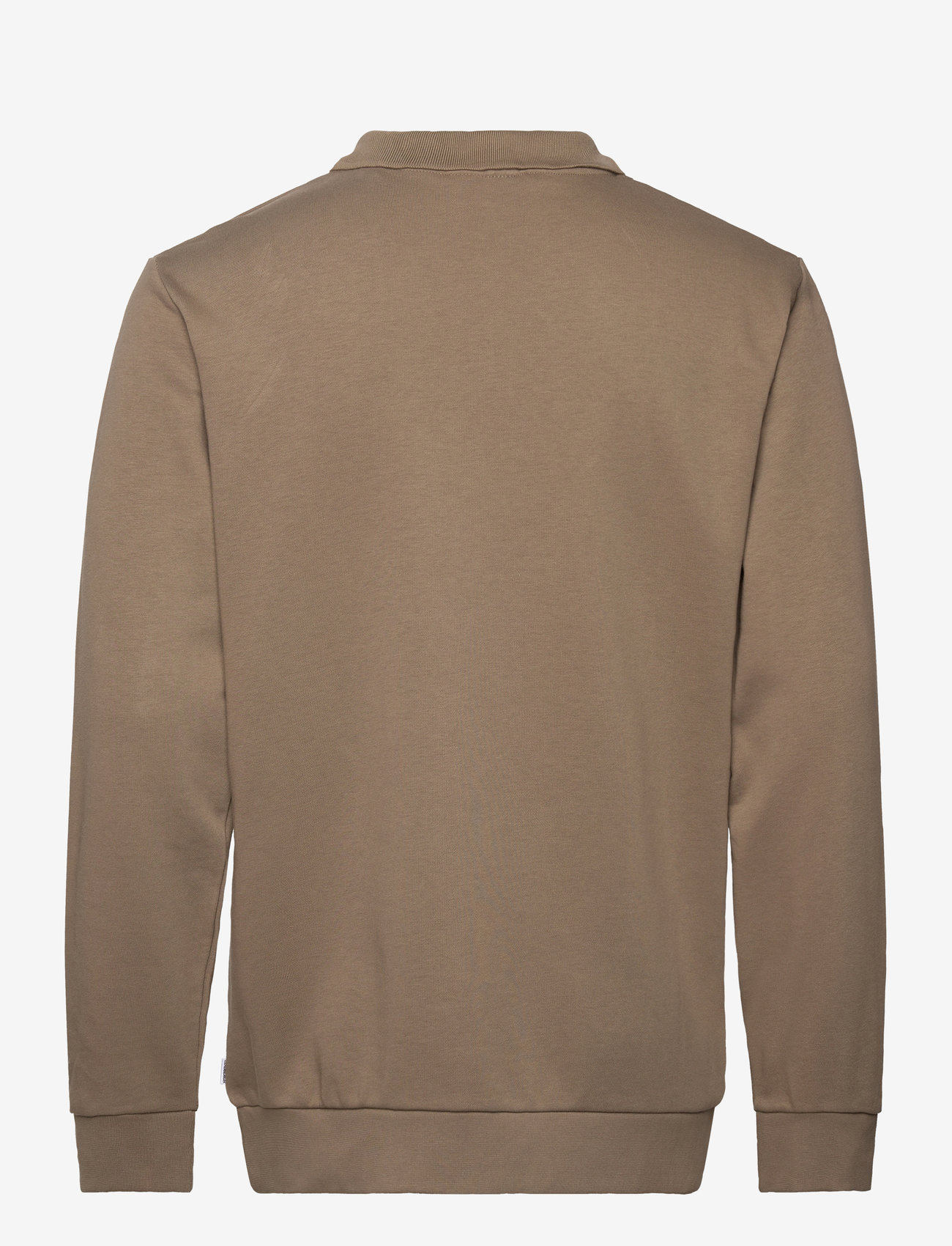 Lindbergh - Jersey pique w zip L/S - kollektionen - dk stone - 2