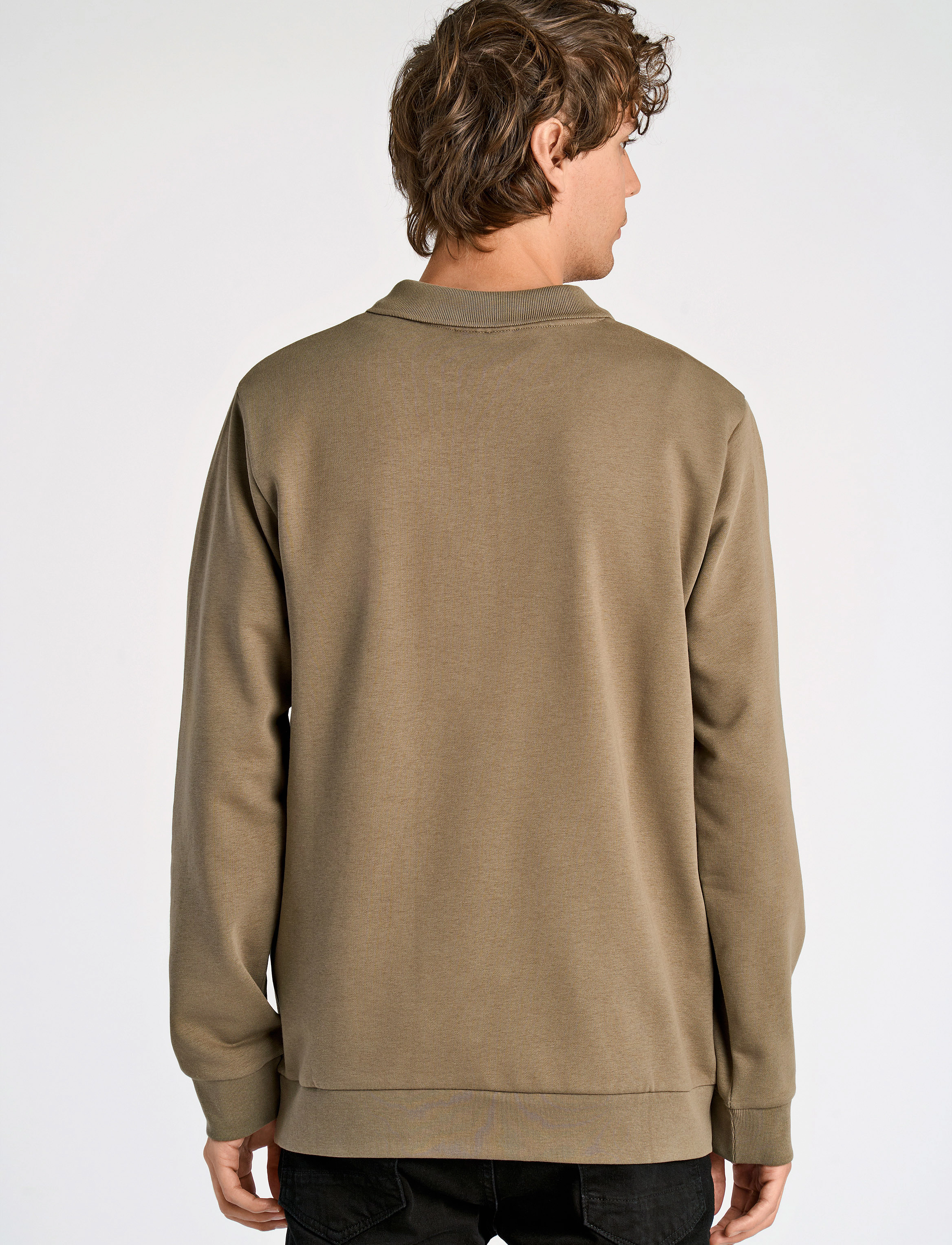 Lindbergh - Jersey pique w zip L/S - urlaubsfavoriten - dk stone - 3