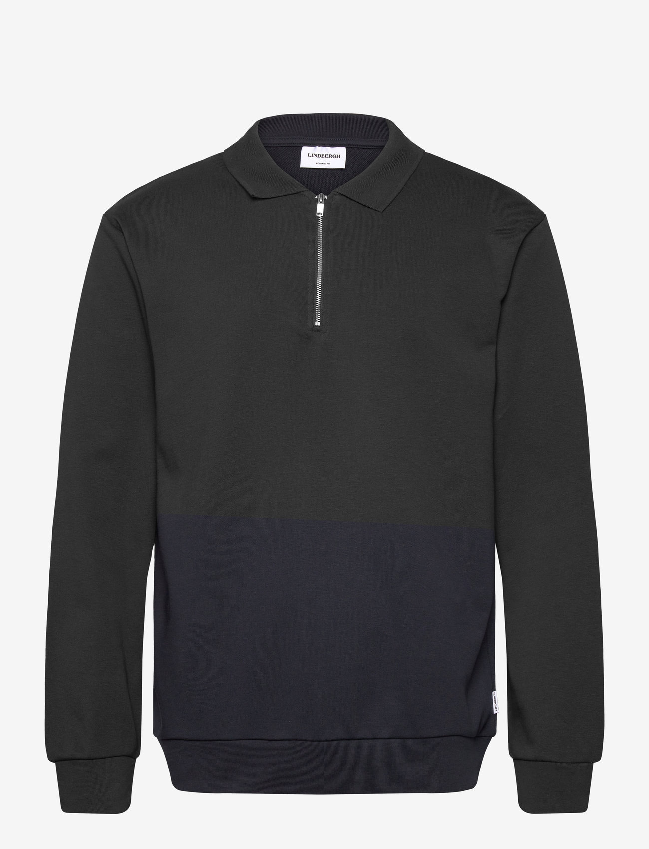 Lindbergh - Jersey pique w zip L/S - kollektioner - navy - 1